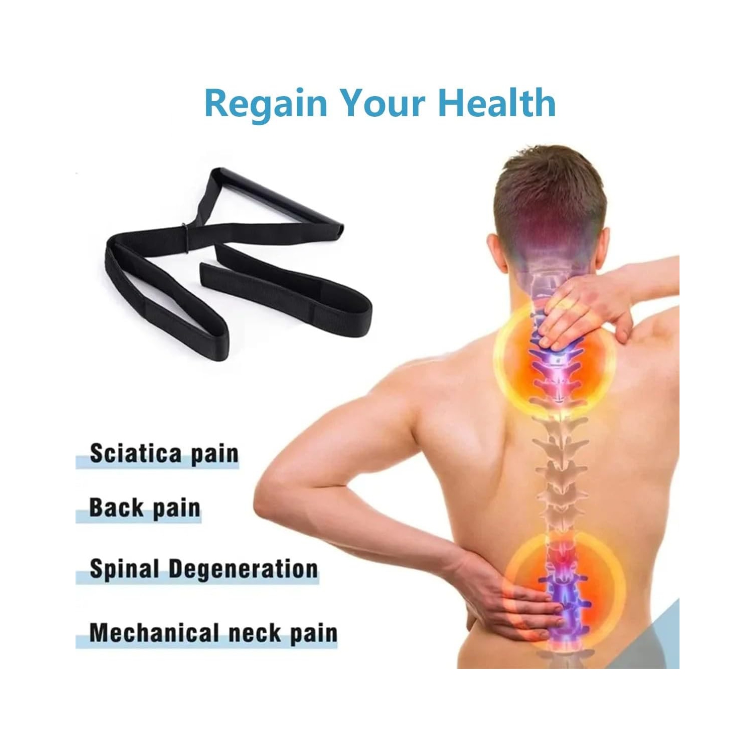 Type Y Mise à jour de la traction cervicale du tube de fer, de l'étirement et de la décompression Courroie d'entretoise de protection du cou