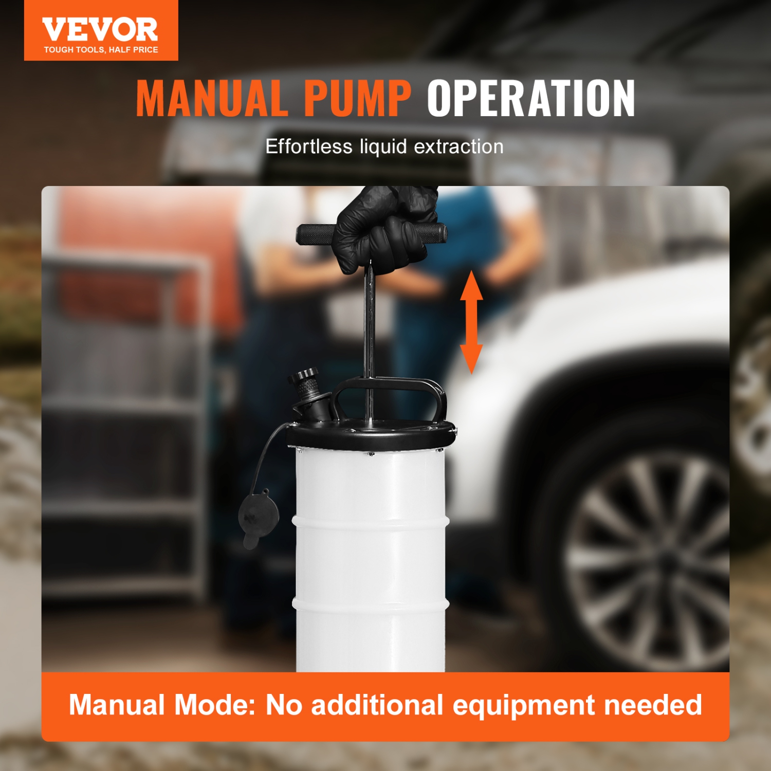 VEVOR 1.74 Gallons Fluid Extractor, Manual Hand-Operated Oil Changer Vacuum Fluid Extractor with Dipstick and Hose, Oil Extractor Change Pump for