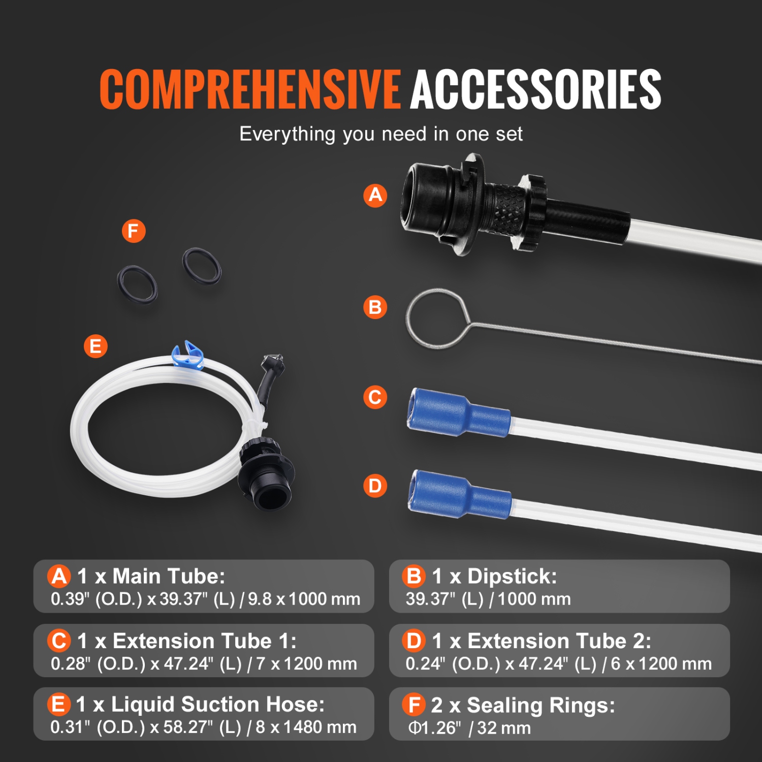 VEVOR 1.74 Gallons Fluid Extractor, Manual Hand-Operated Oil Changer Vacuum Fluid Extractor with Dipstick and Hose, Oil Extractor Change Pump for