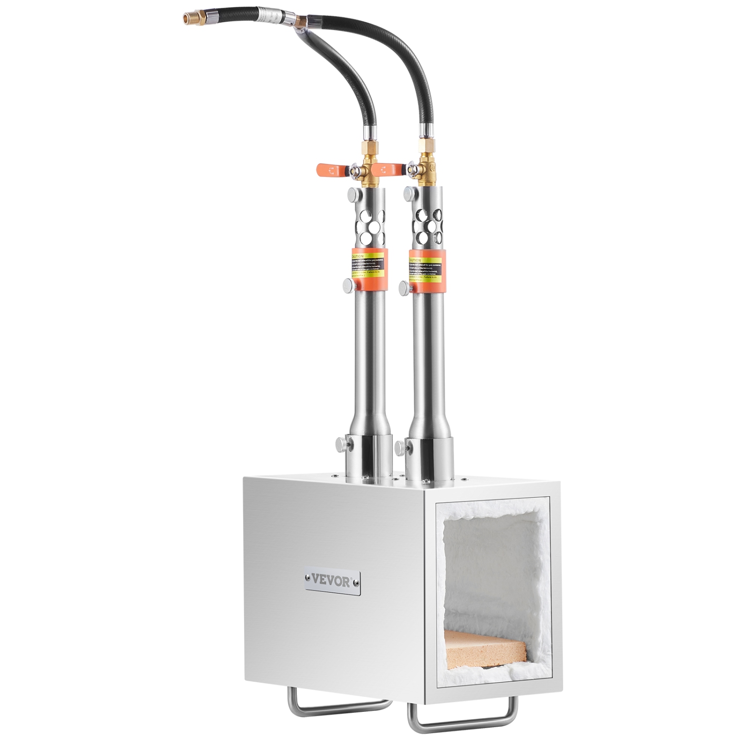 VEVOR Portable Propane Forge, 2 Burner Farrier Forge, 2600℉ Tool and Knife Making Blacksmithing Gas Forge, Large Capacity Square Stainless Steel Gas