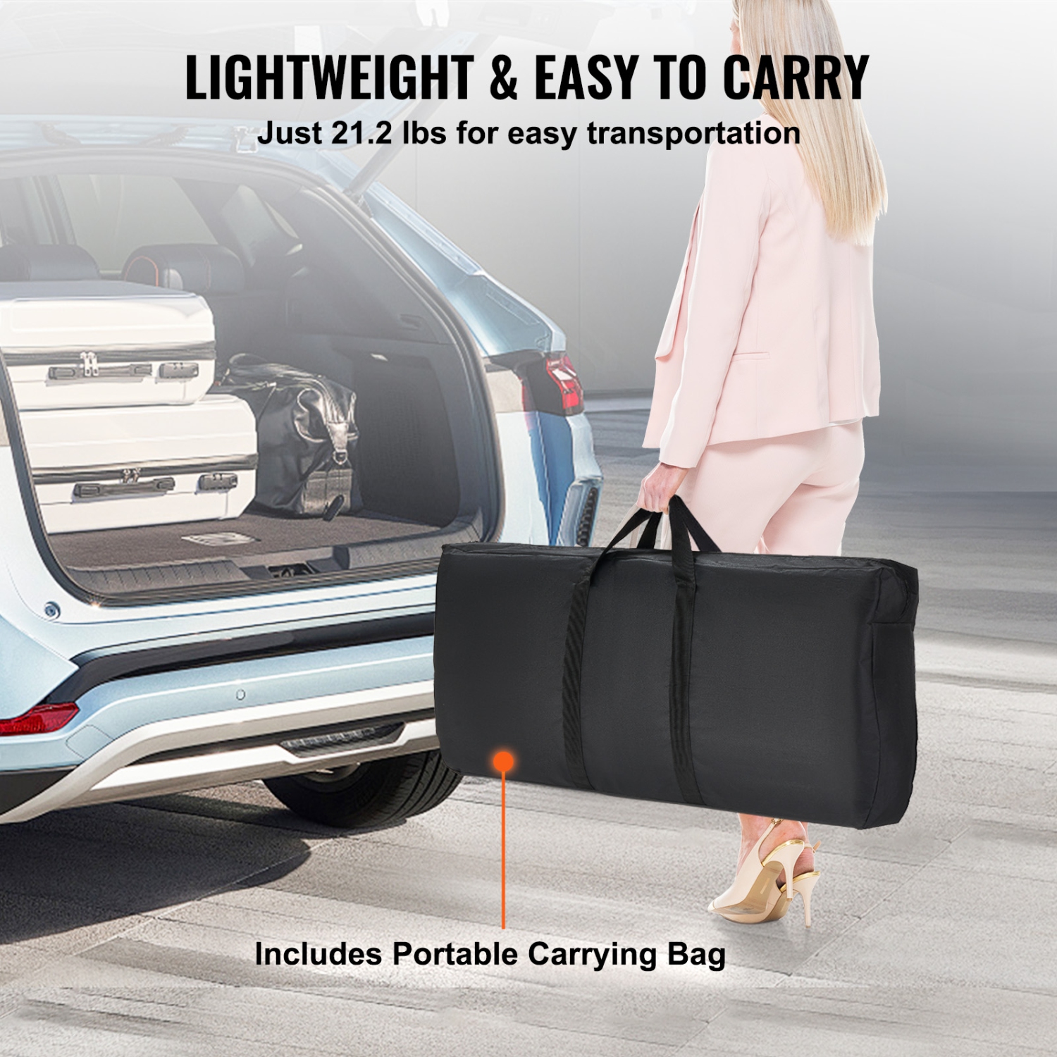 Table de salon professionnel portative VEVOR 77,95&nbsp;po x 15,16&nbsp;po x 34,65&nbsp;po, présentoir de comptoir avec présentoir mural, podium de