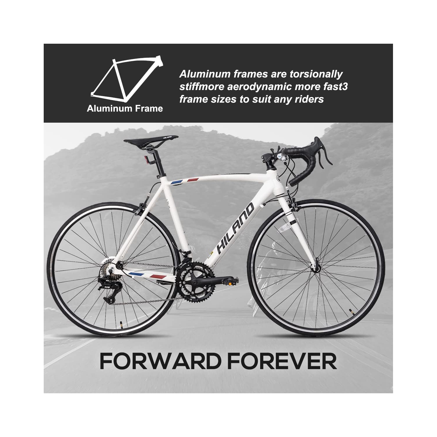 Vélo de route Hiland Alliance 700c pour adultes, groupe motopropulseur à 14 vitesses pour hommes et femmes, cadre en aluminium léger, vélo City