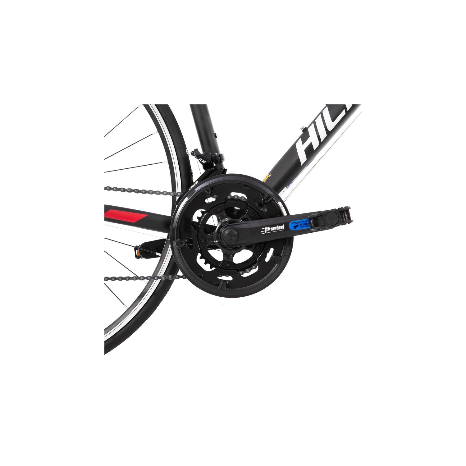 Hiland Alliance 700c Adult Road Bike, Mens and Womens 14 Speeds Drivetrain, Lightweight Aluminum Frame, City Commuting Road Bicycle Large Frame Black