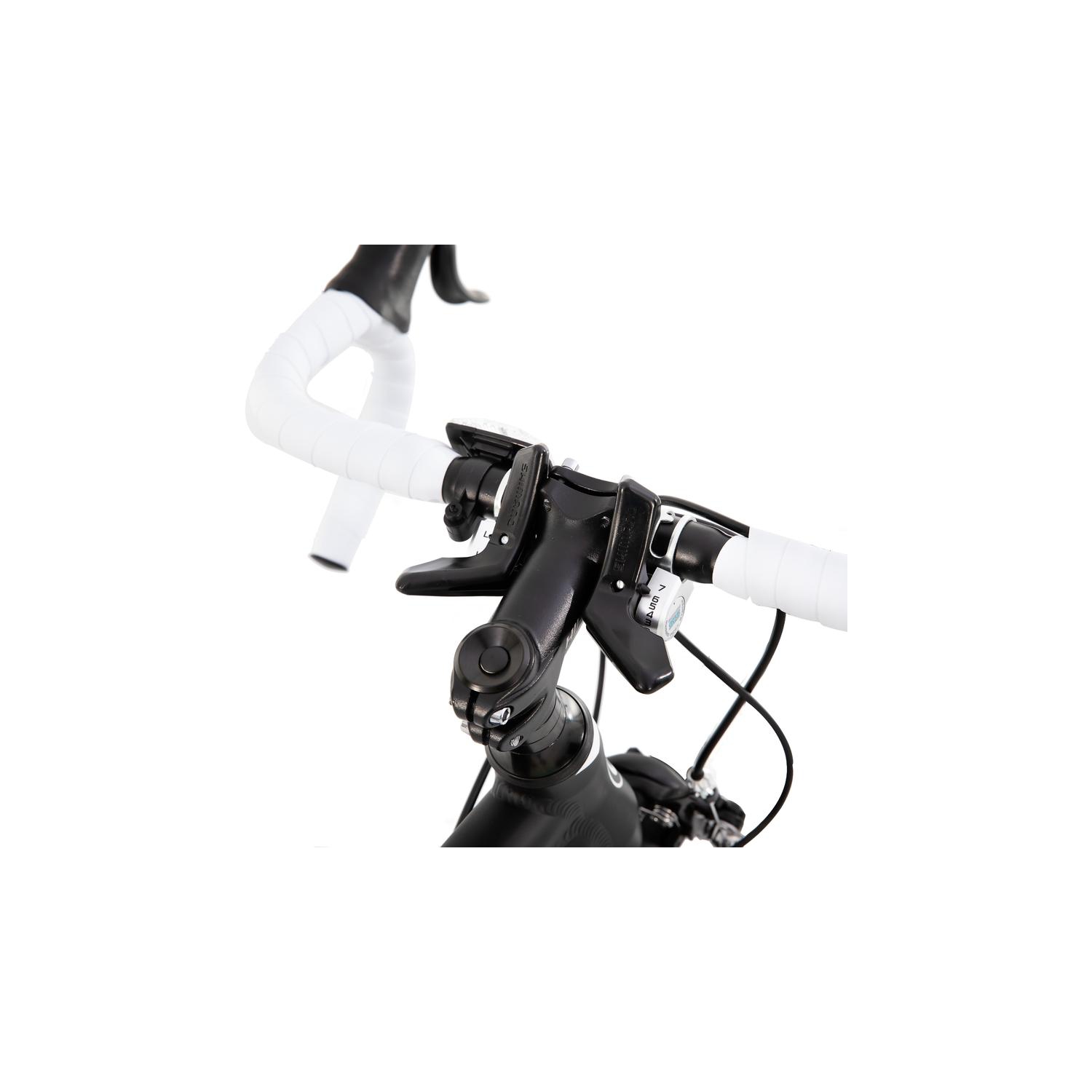 Hiland Alliance 700c Adult Road Bike, Mens and Womens 14 Speeds Drivetrain, Lightweight Aluminum Frame, City Commuting Road Bicycle Large Frame Black