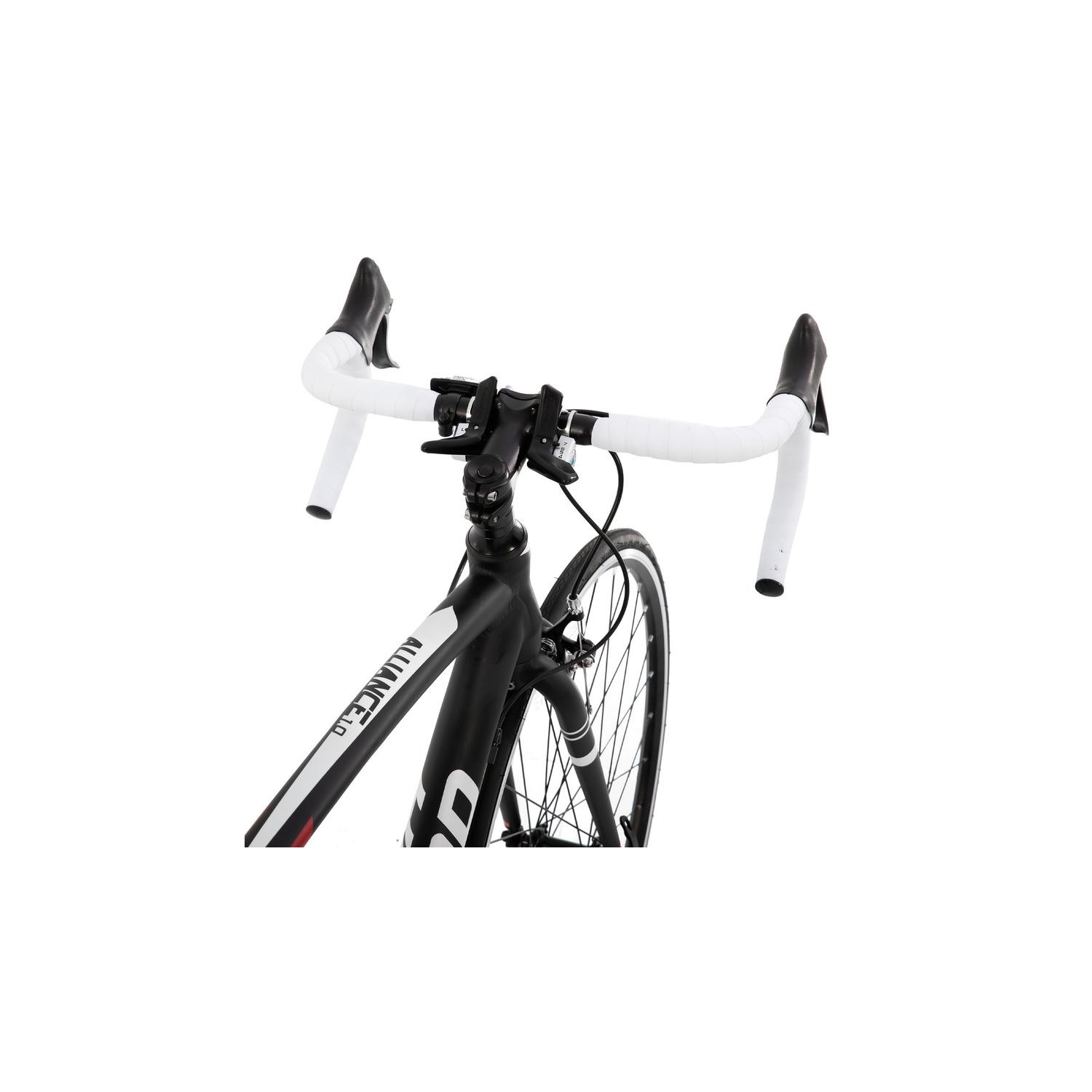 Hiland Alliance 700c Adult Road Bike, Mens and Womens 14 Speeds Drivetrain, Lightweight Aluminum Frame, City Commuting Road Bicycle Large Frame Black