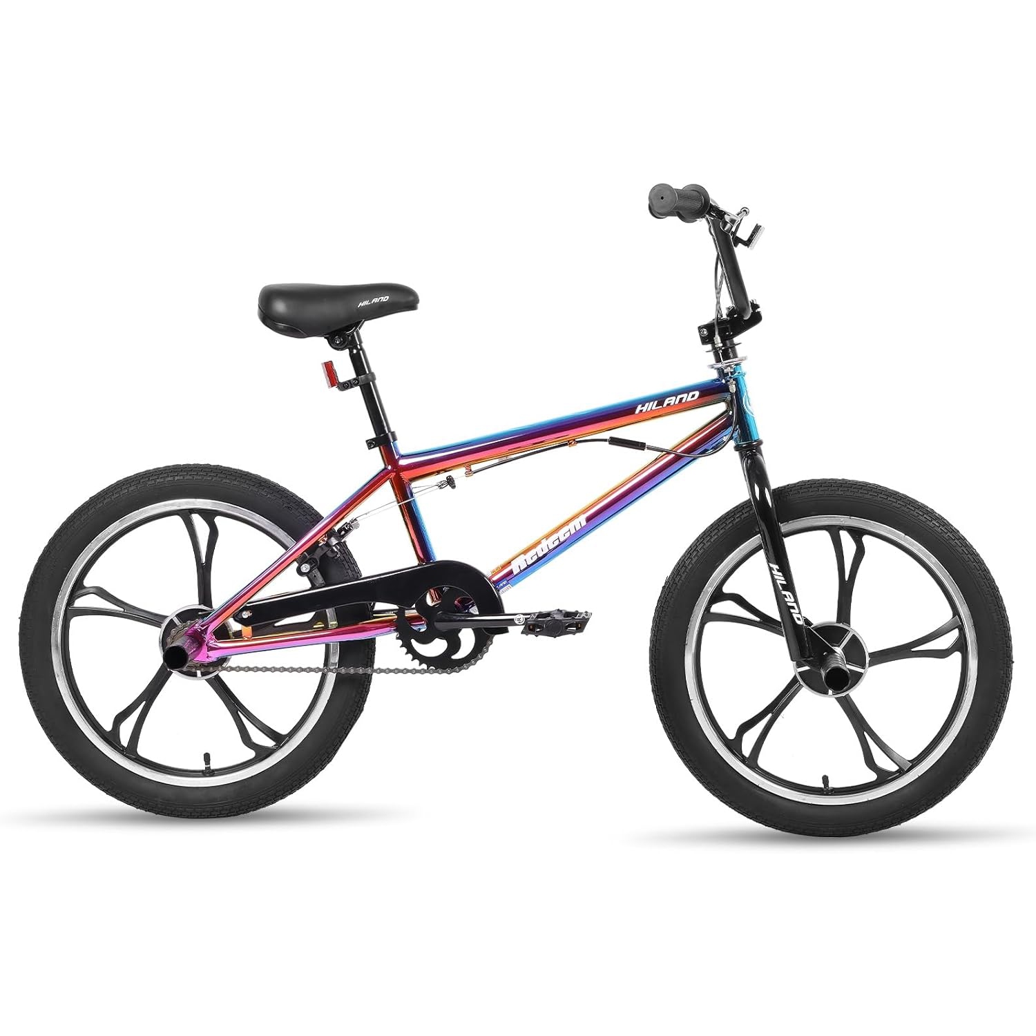 Hiland Redeem 3.0 20 Inch Kids BMX Bike for Boys Girls Ages 7-12, 360 Degree Rotor Freestyle, 4 Pegs 5 Spokes Mag Wheels BMX Bicycle Oil Slick