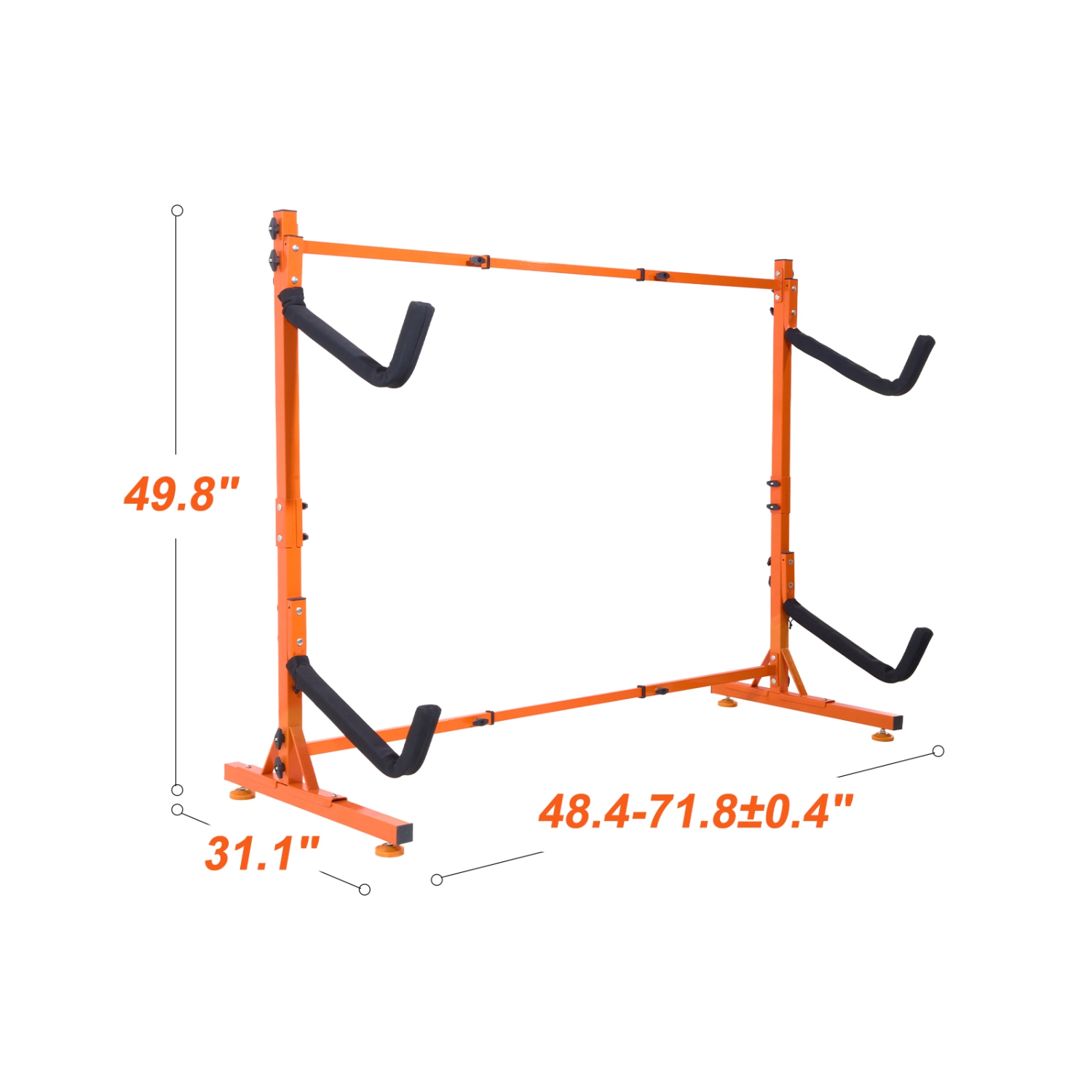 Charge maximale de 175 lb de VEVOR, support de rangement autonome pour kayak, support pour kayak de 2 canoës, porte-kayak en acier robuste avec