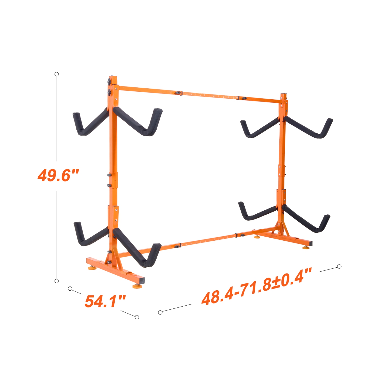 Charge maximale de 220 lb de VEVOR, support de rangement autonome pour kayak, support pour kayak de 4 canoës, porte-kayak en acier robuste avec