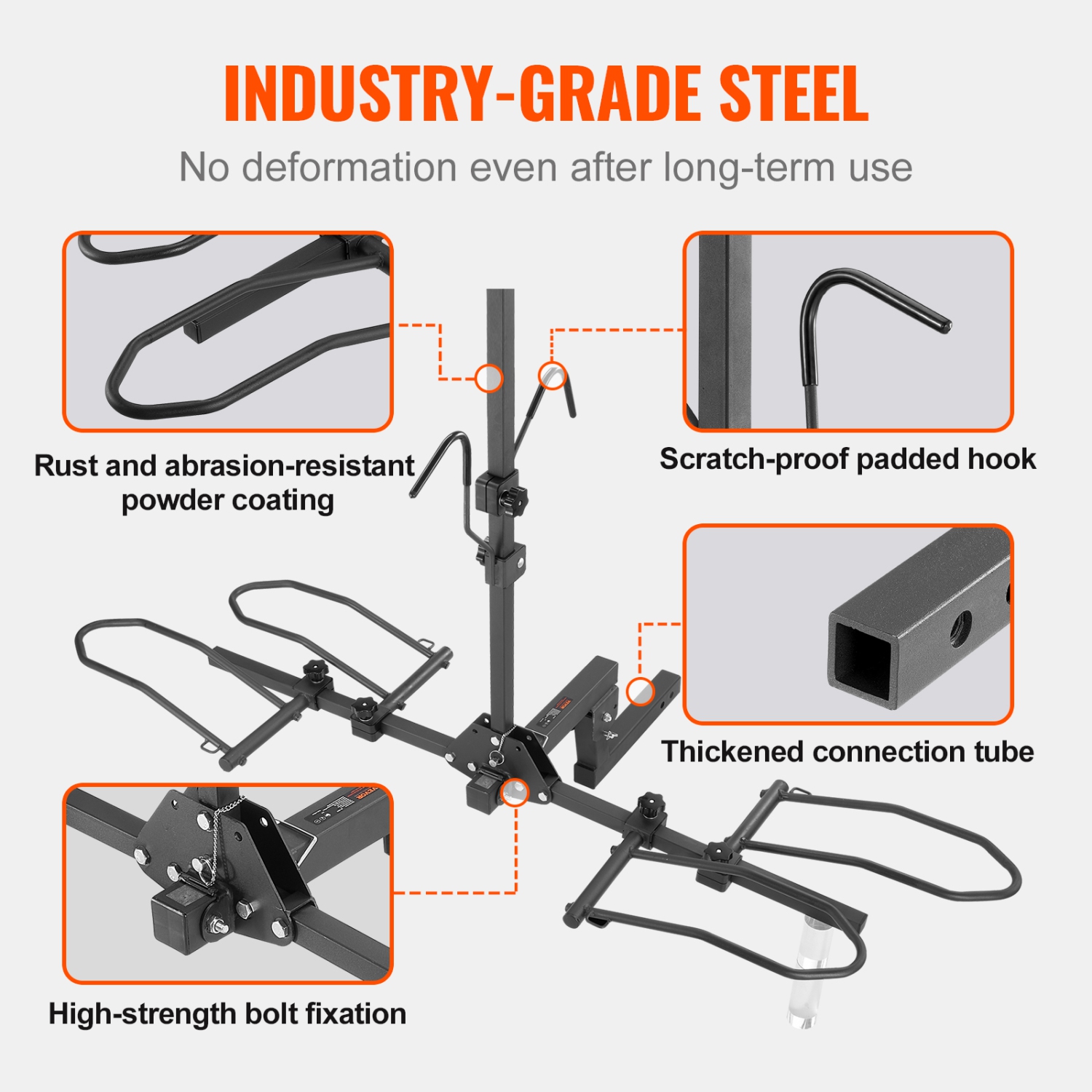 VEVOR Hitch Mount Bike Rack, 2-Bike Platform Style, 160 LBS Max Capacity Bike Rack Hitch for 2-inch Receiver, Titling and Folding Bike Carrier with