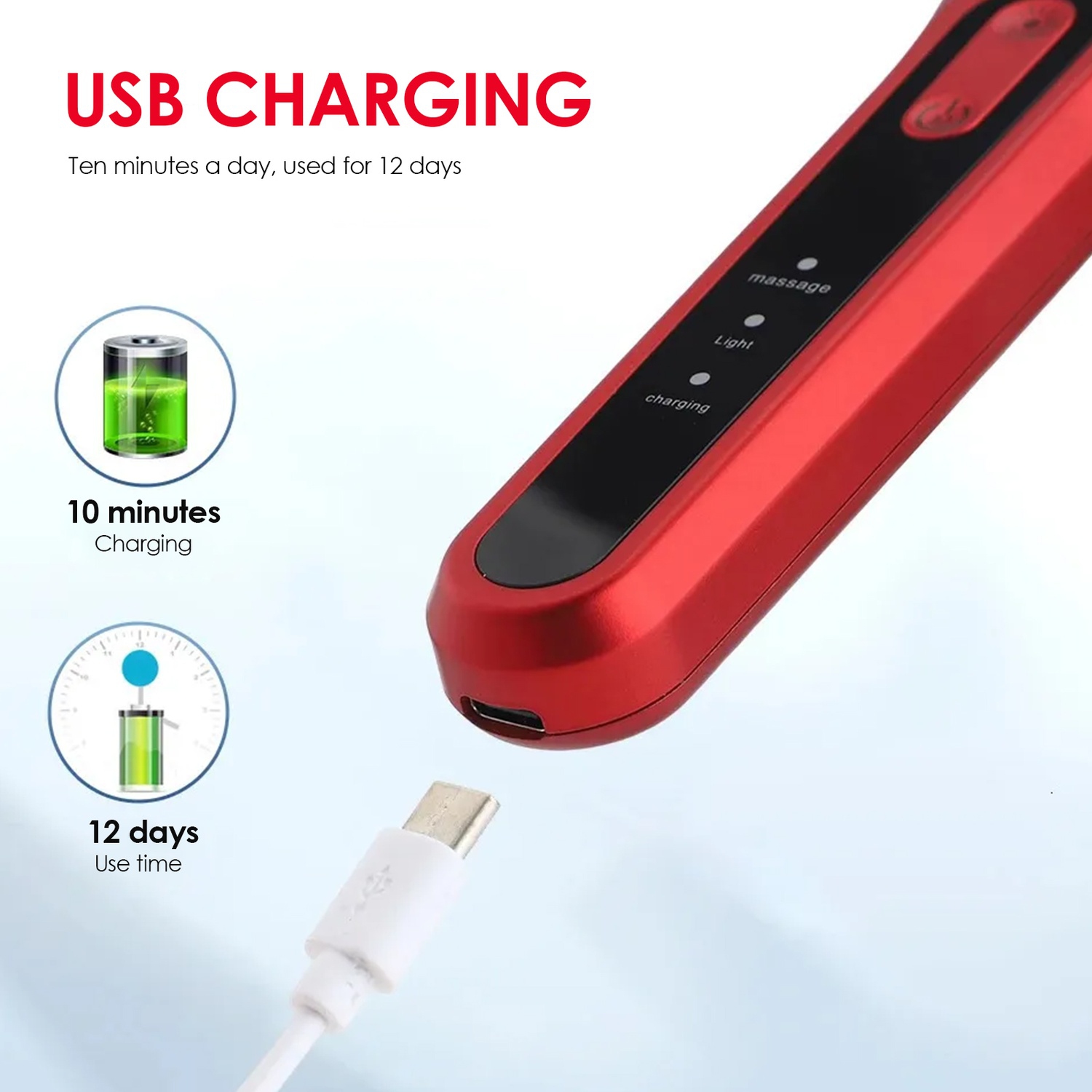 Red & Blue Light Therapy Hair Growth Comb,Handheld Electric Massage Comb,Hair Care Comb Head Massager for Women Men