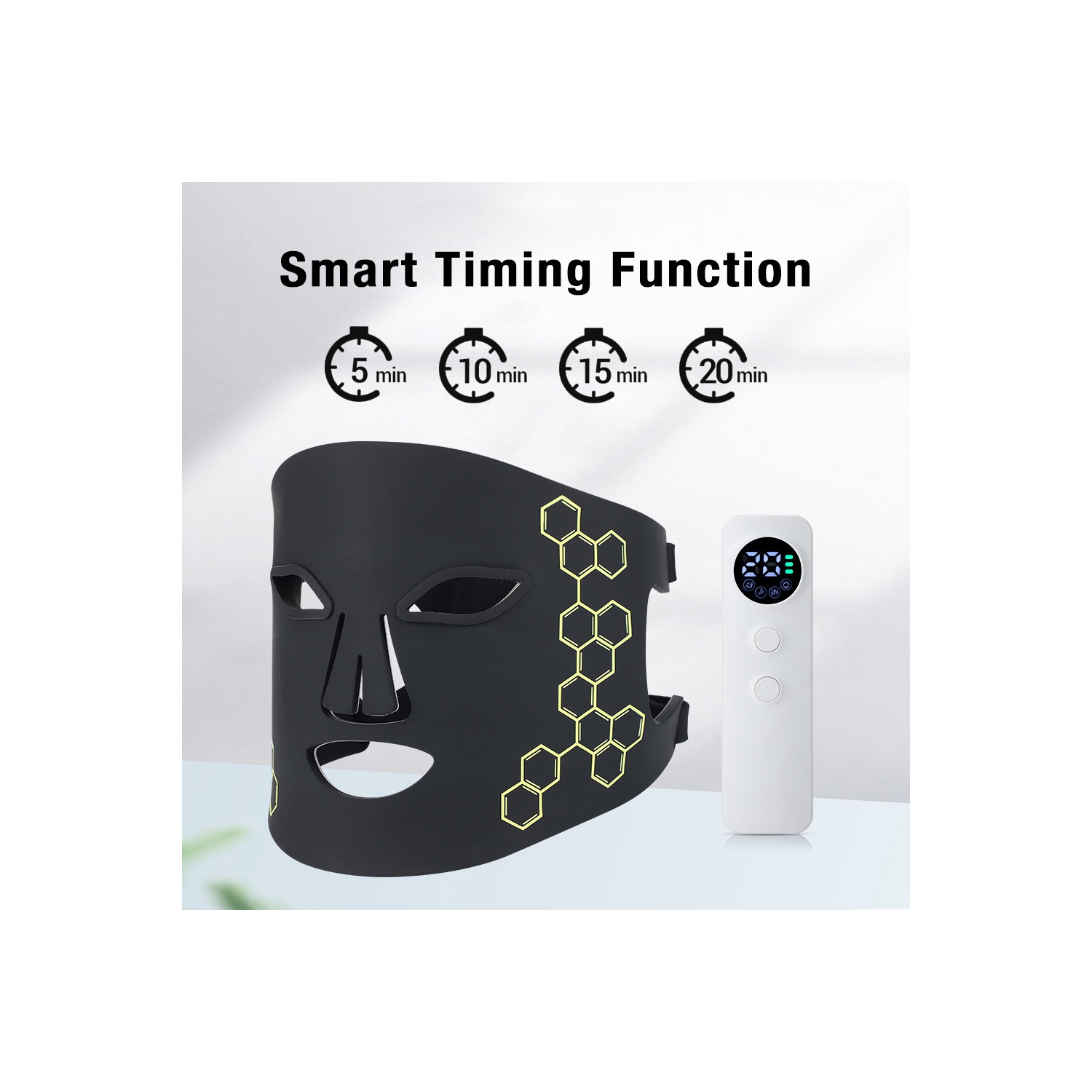 4 Colors LED Face Mask Light Therapy,Portable Rechargeable Red Light Therapy Mask Skincare Device for Facial Skin Rejuvenation