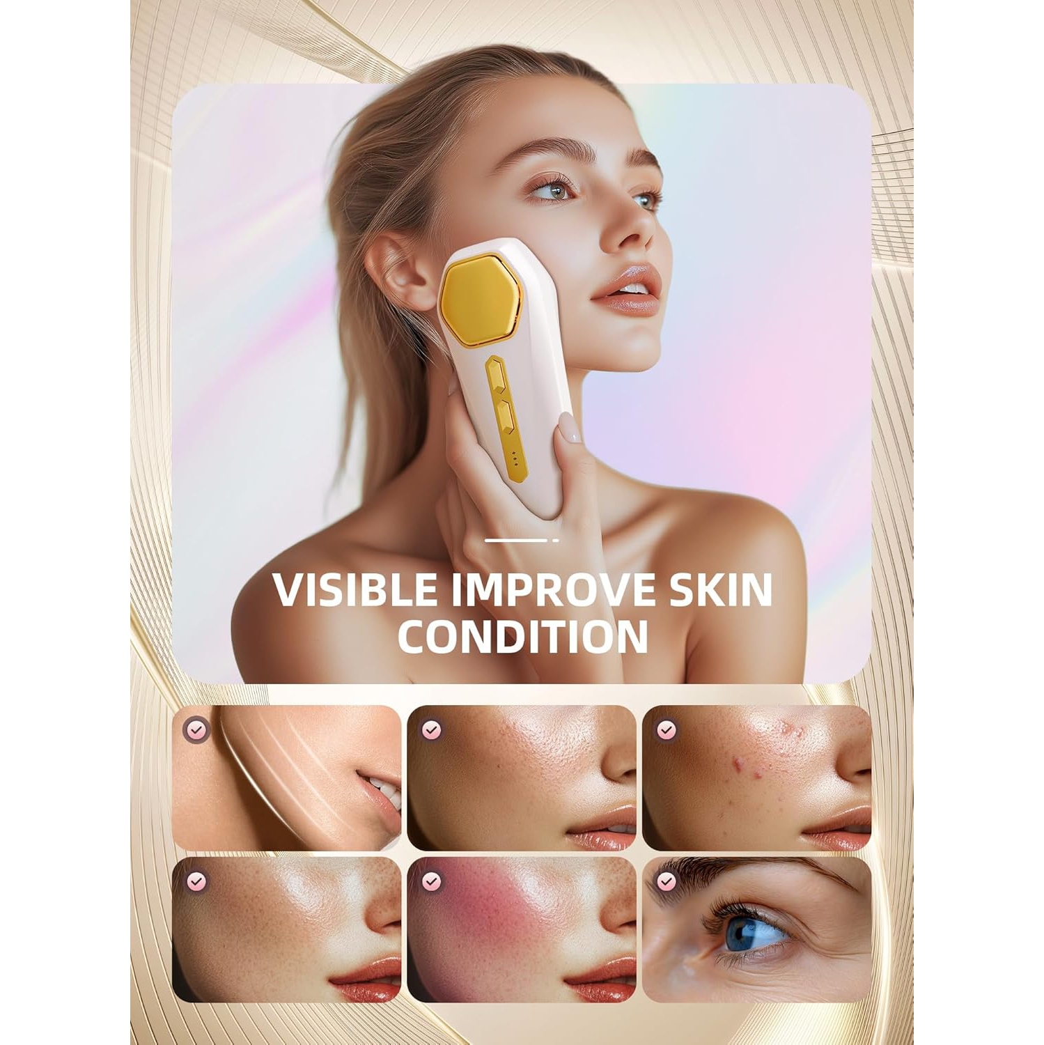 Masseur facial Outil de beauté pour le visage et le cou,Appareil de soin de la peau pour le salon de beauté,Appareil de beauté de massage