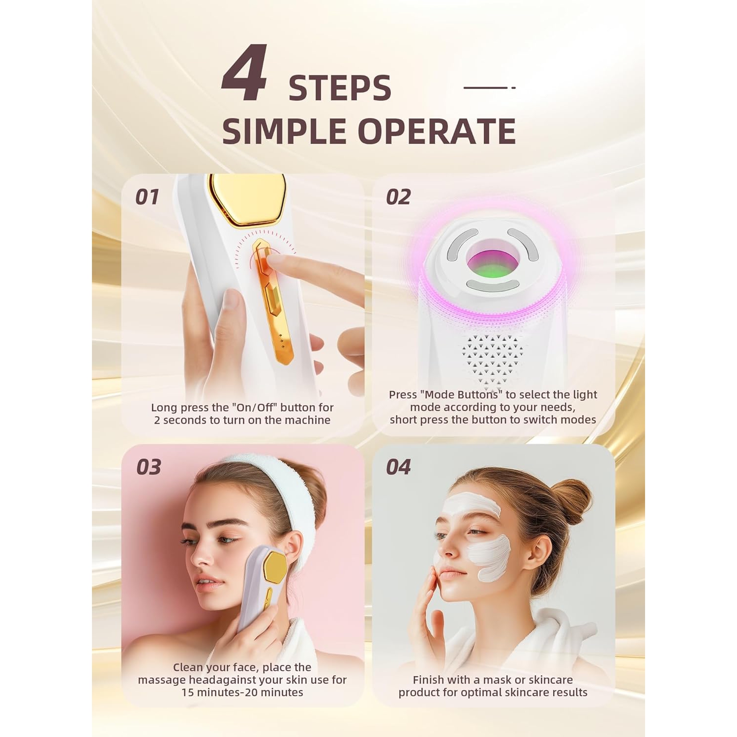 Masseur facial Outil de beauté pour le visage et le cou,Appareil de soin de la peau pour le salon de beauté,Appareil de beauté de massage