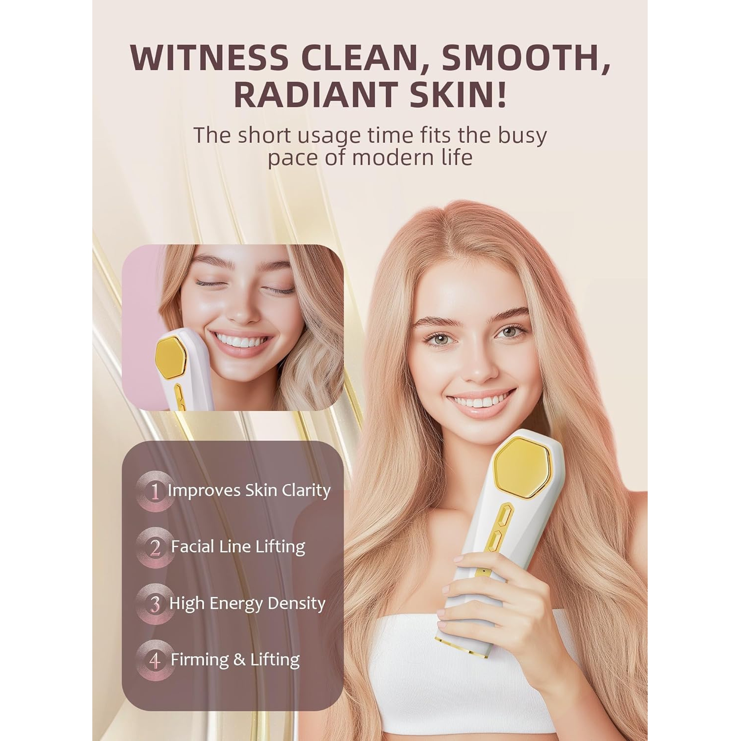 Masseur facial Outil de beauté pour le visage et le cou,Appareil de soin de la peau pour le salon de beauté,Appareil de beauté de massage