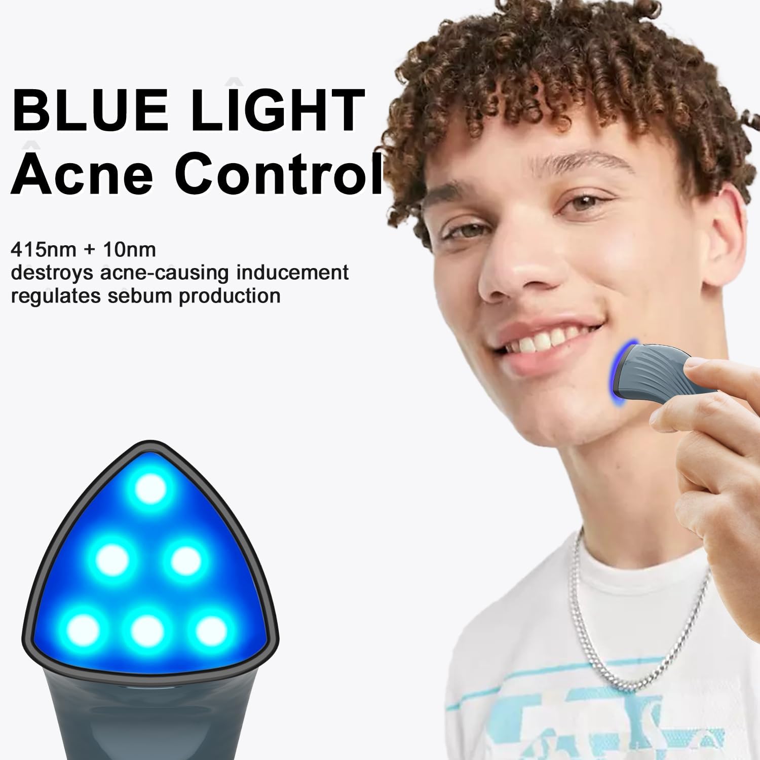 Dispositif d'acné de LED, Appareil de luminothérapie à pois d'acné, Thérapie à lumière rouge et bleue pour le visage, Appareil de beauté pour la