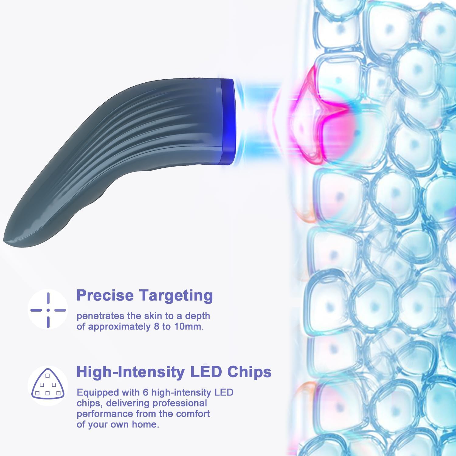 Dispositif d'acné de LED, Appareil de luminothérapie à pois d'acné, Thérapie à lumière rouge et bleue pour le visage, Appareil de beauté pour la
