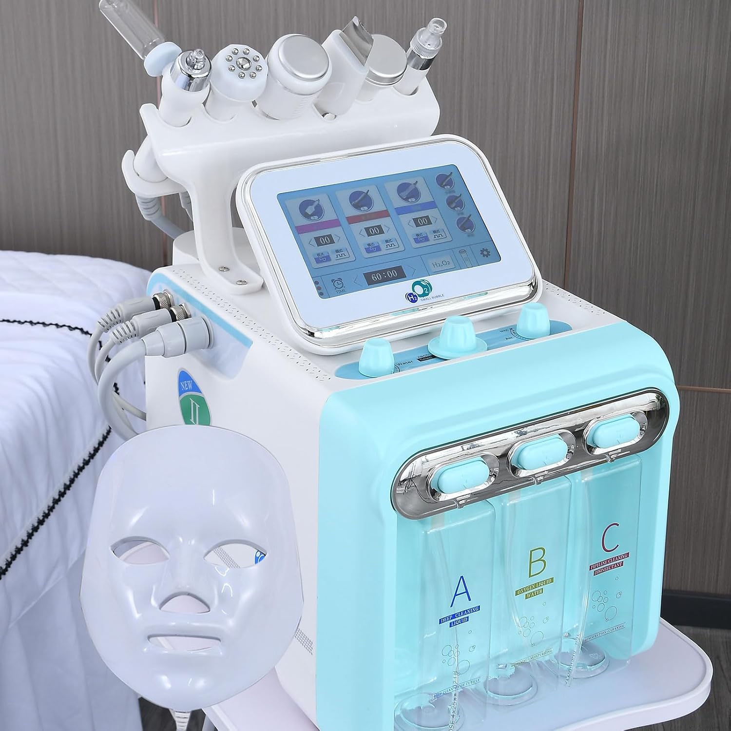 Hydrogen Oxygen 7 in 1 Facial Care Machine with Mask Multifunctional Face Skin Care Device for Beauty Salon