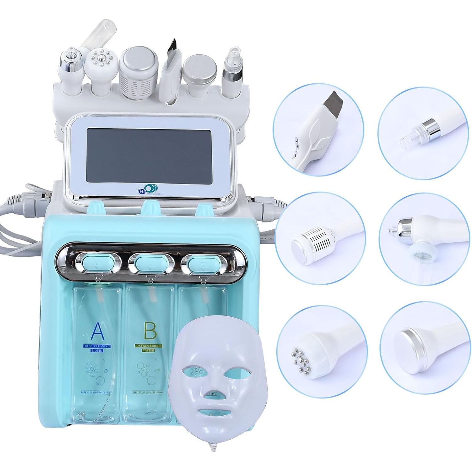 Hydrogen Oxygen 7 in 1 Facial Care Machine with Mask Multifunctional Face Skin Care Device for Beauty Salon