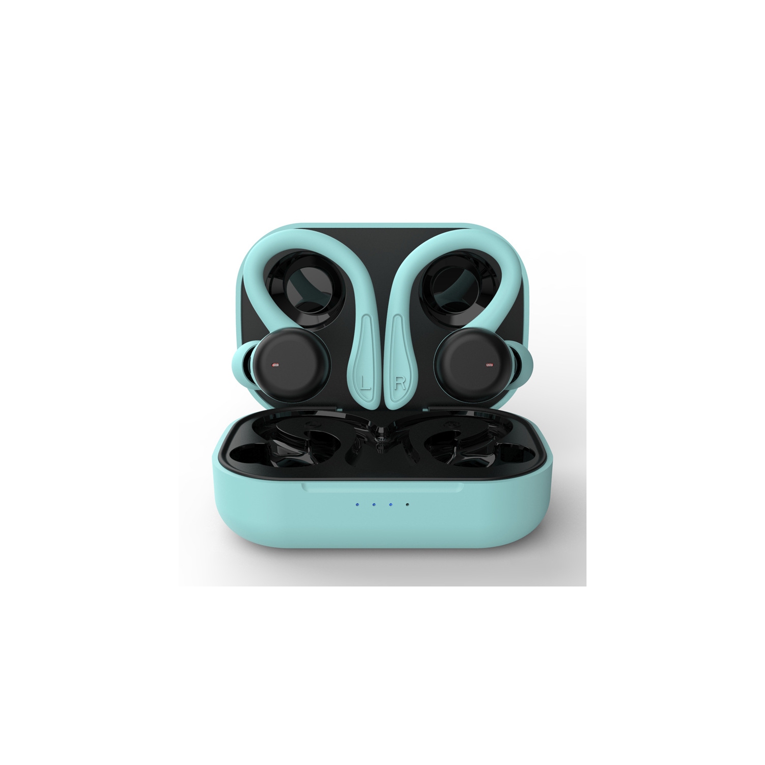 Bluetooth 5,3 Écouteurs bouton Crochet auriculaire 6 heures d'écoute Temps Sports Étanches Écouteurs boutons 100 % sans fil conçus pour le sport Gym