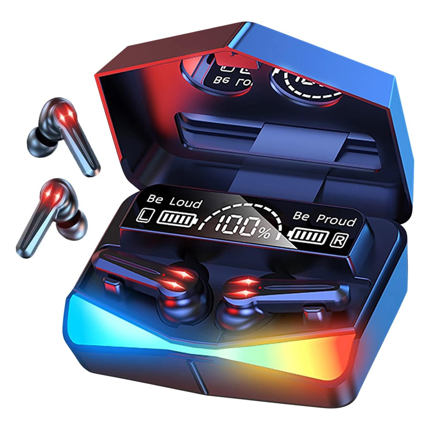 Écouteurs boutons sans fil Écouteurs boutons à commande tactile Microphone Écran LED Qualité sonore HD et connexion stable