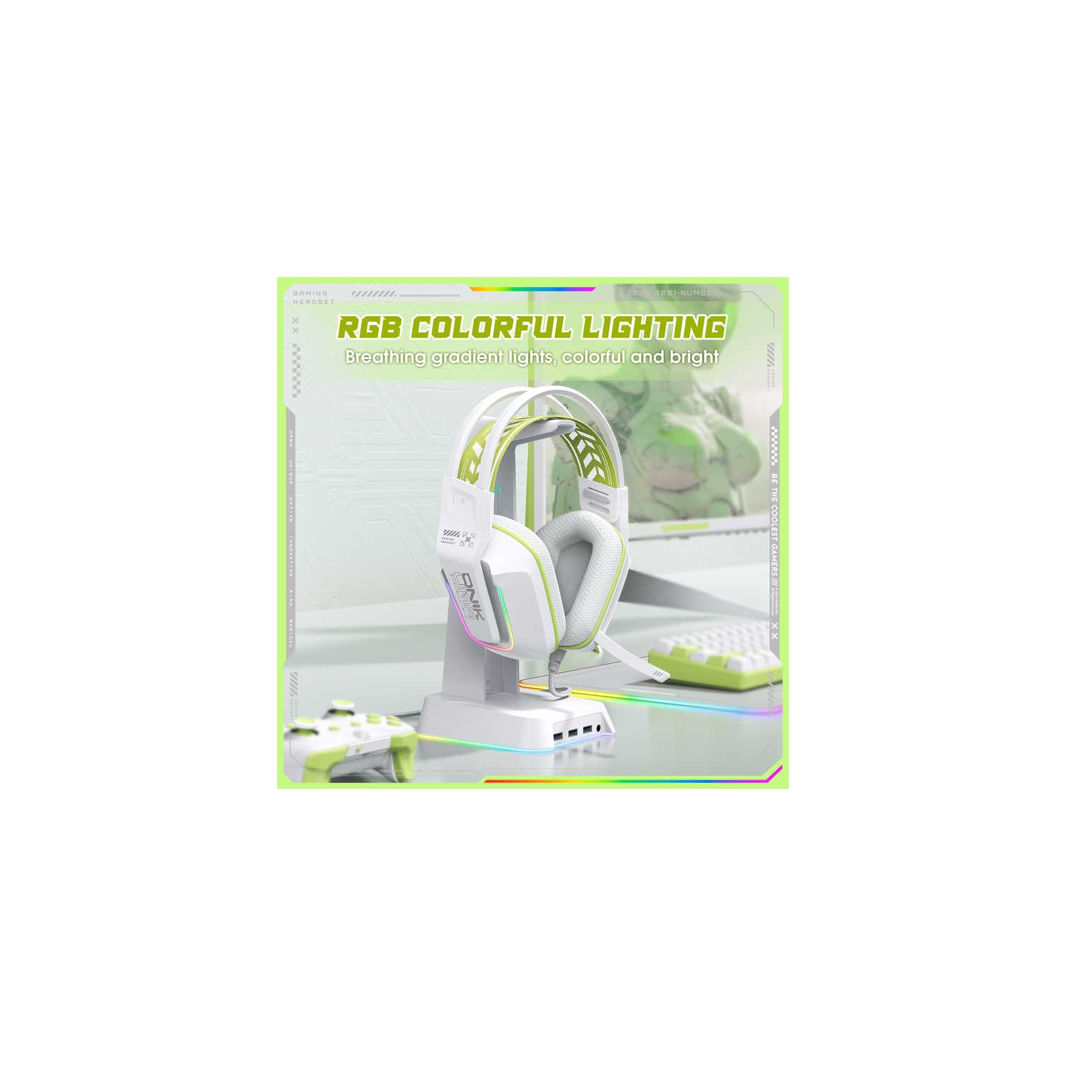 X13 RGB Wired Gaming Headset | USB + 3.5 Female | RGB Lighting | Noise Cancelling Gaming Headset | Built-in Control Mic