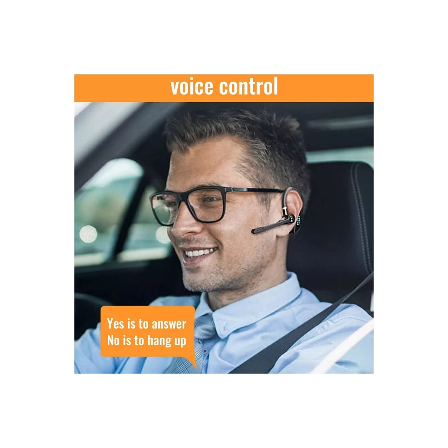 Casque d'écoute Bluetooth mains libres sans fil Casque d'écoute pour conduite d'affaires sport noir