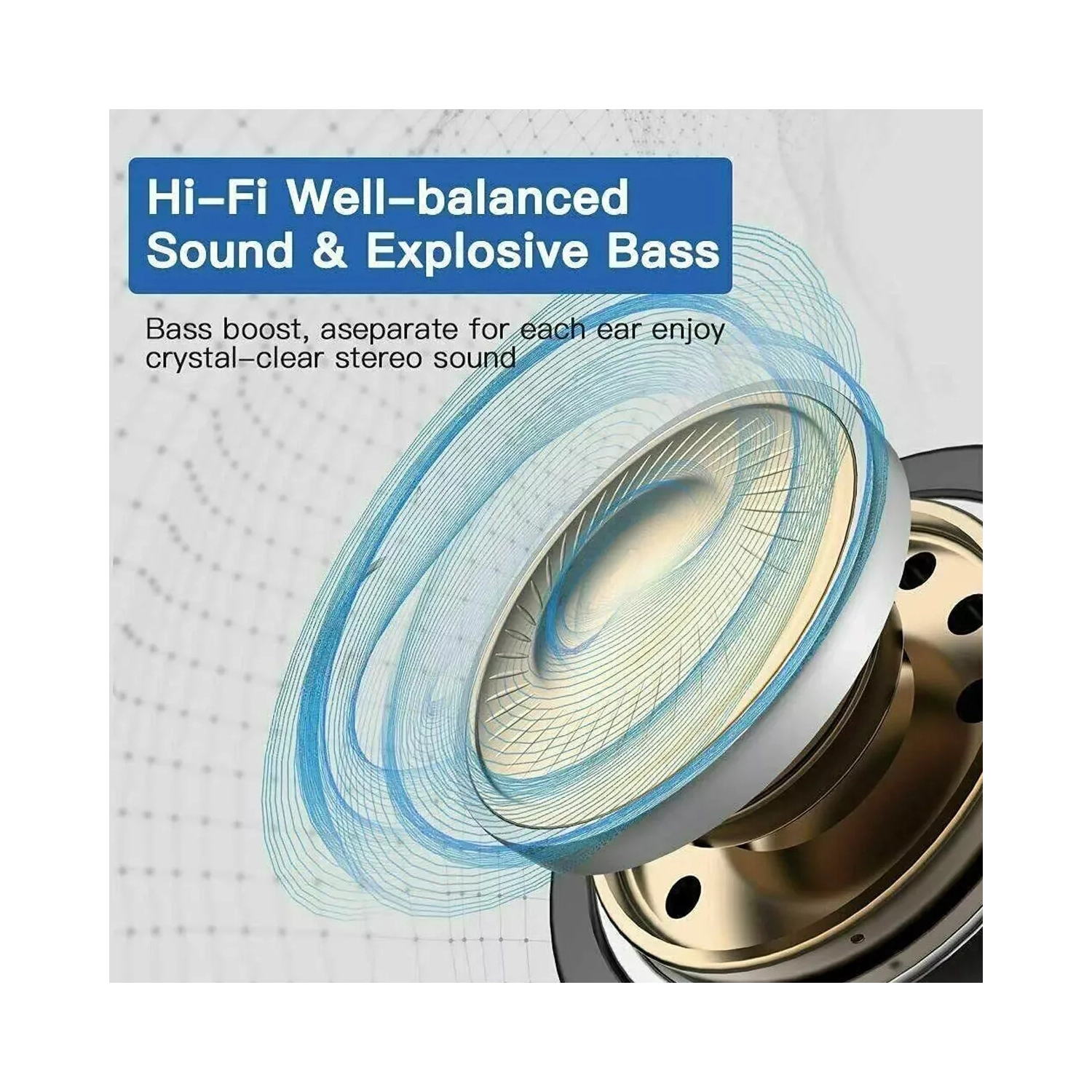 Écouteurs 100 % sans fil avec microphone Écouteurs bouton Crochet écouteurs sport running Bluetooth