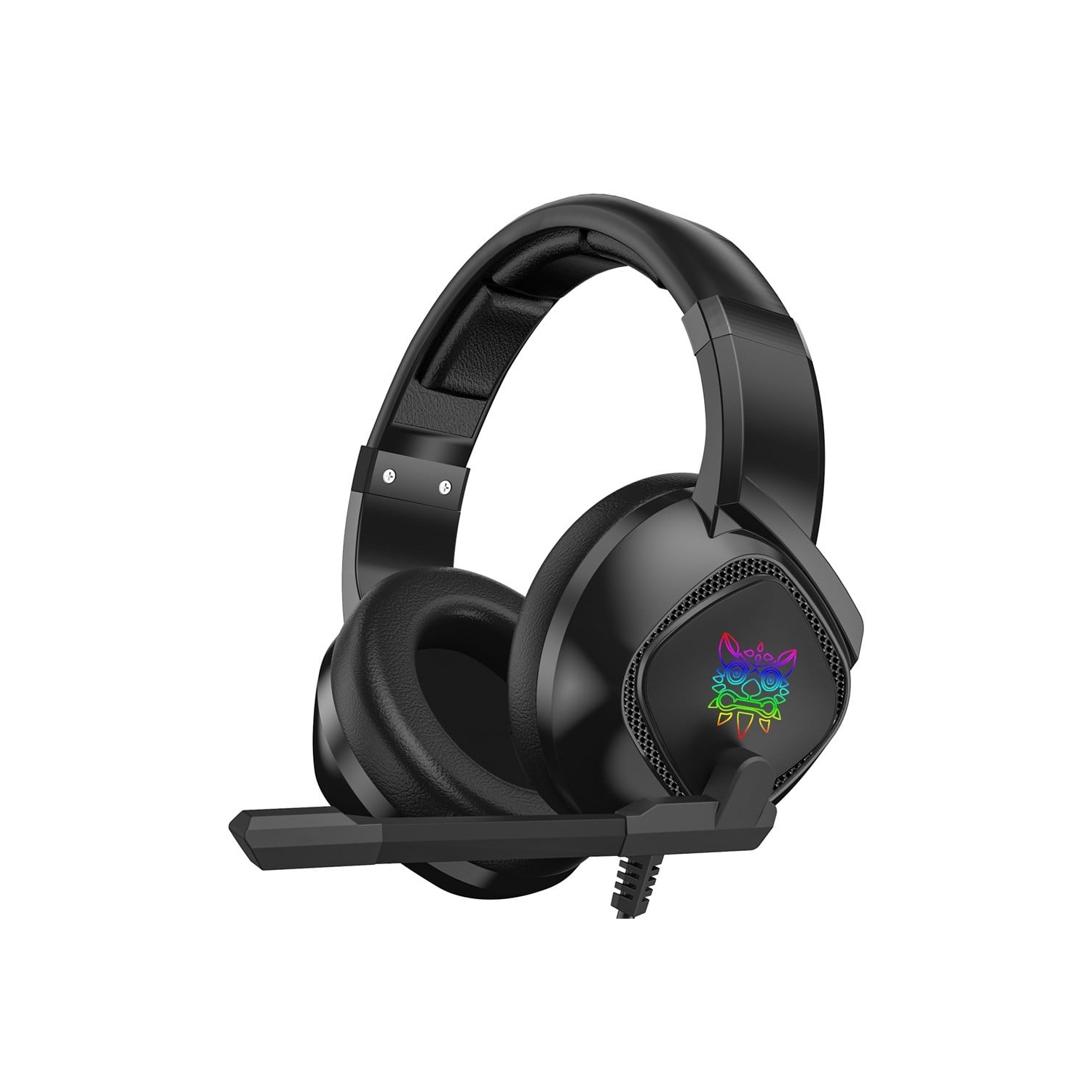 Casque de jeu professionnel, casque d'écoute avec fil LED Lights avec suppression du bruit LED et microphone réglable Excellente qualité sonore