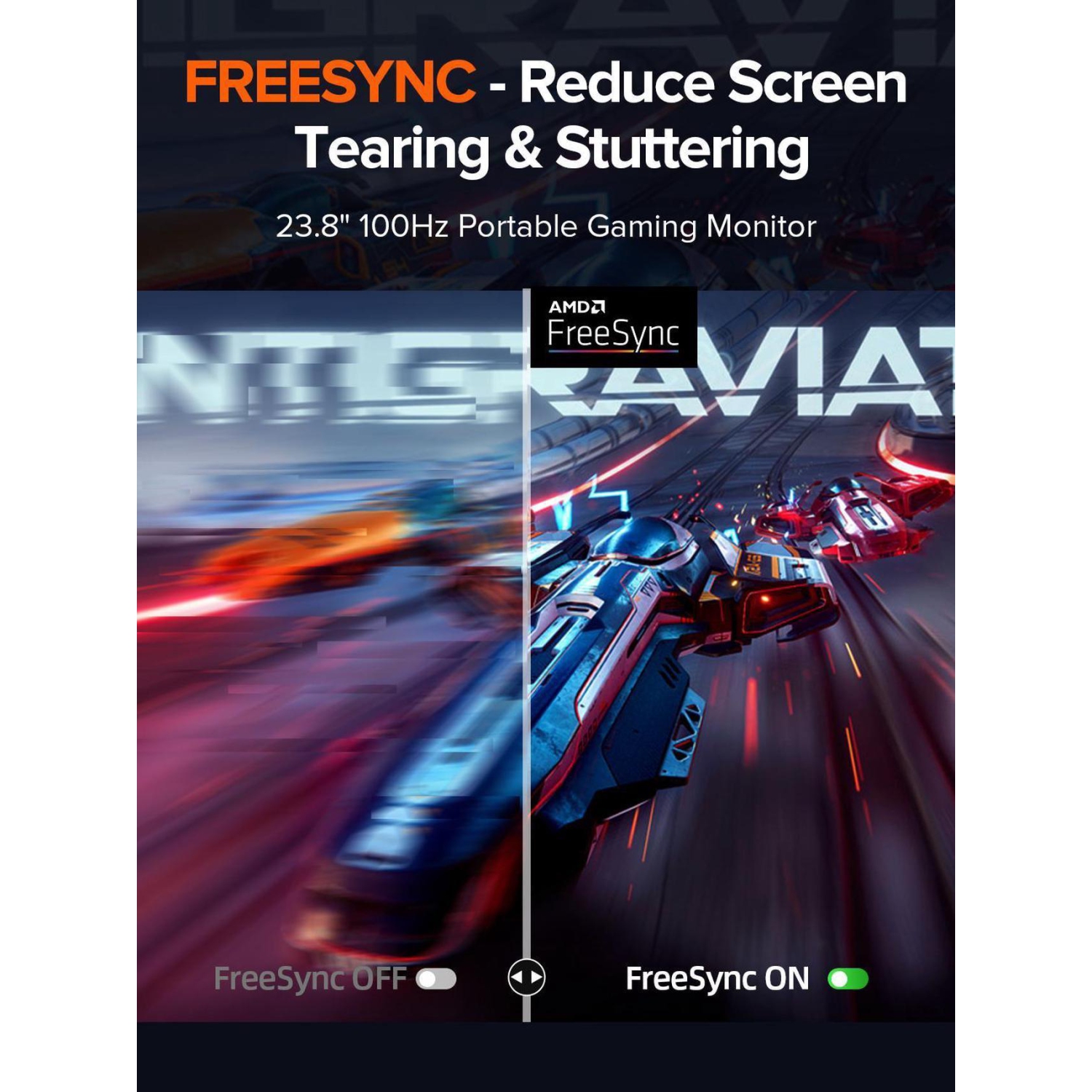 UPERFECT 23.8" 100Hz FreeSync IPS HDR Gaming Portable Monitor with USB-C, HDMI, VESA Mount & 180° Adjustable Stand Perfect for Laptops, Switch, Phones