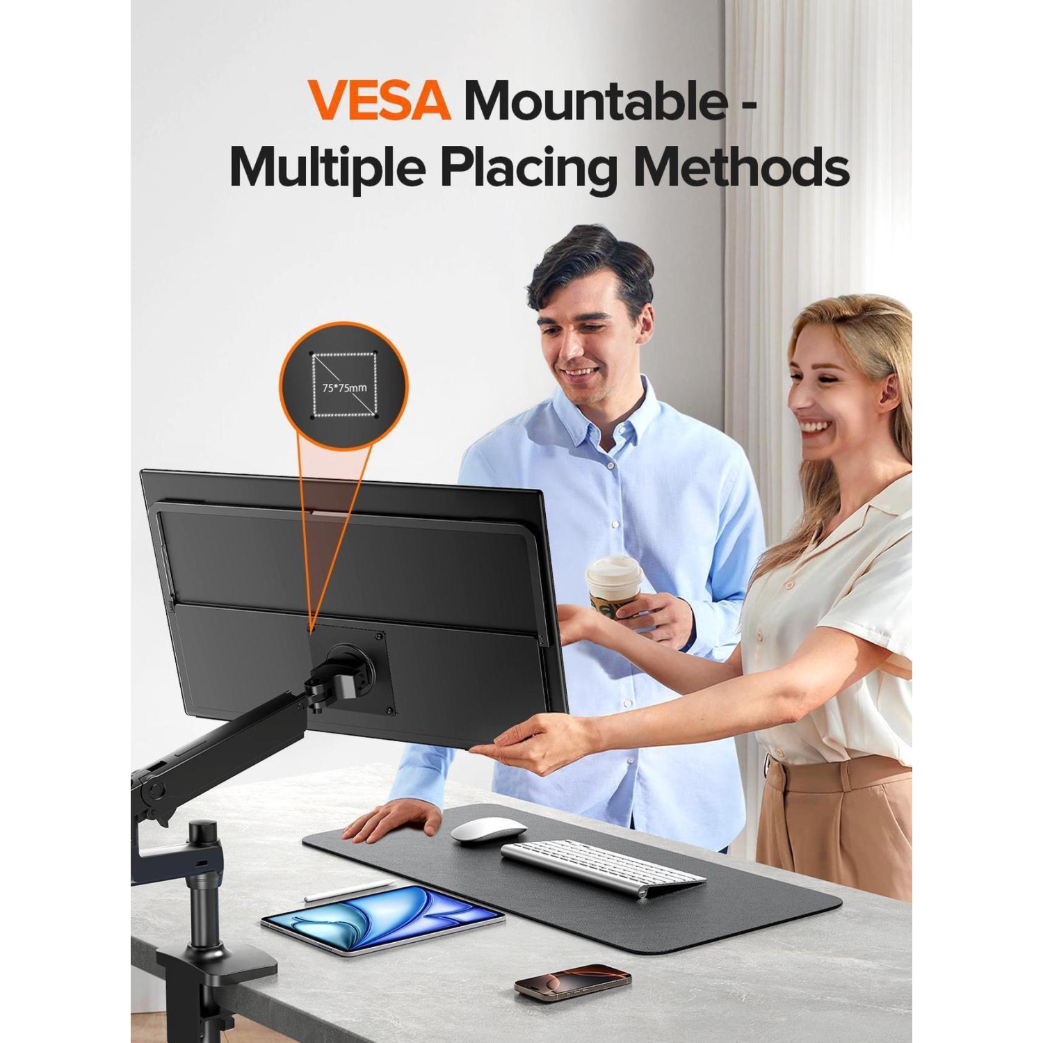 UPERFECT 23.8" 100Hz FreeSync IPS HDR Gaming Portable Monitor with USB-C, HDMI, VESA Mount & 180° Adjustable Stand Perfect for Laptops, Switch, Phones