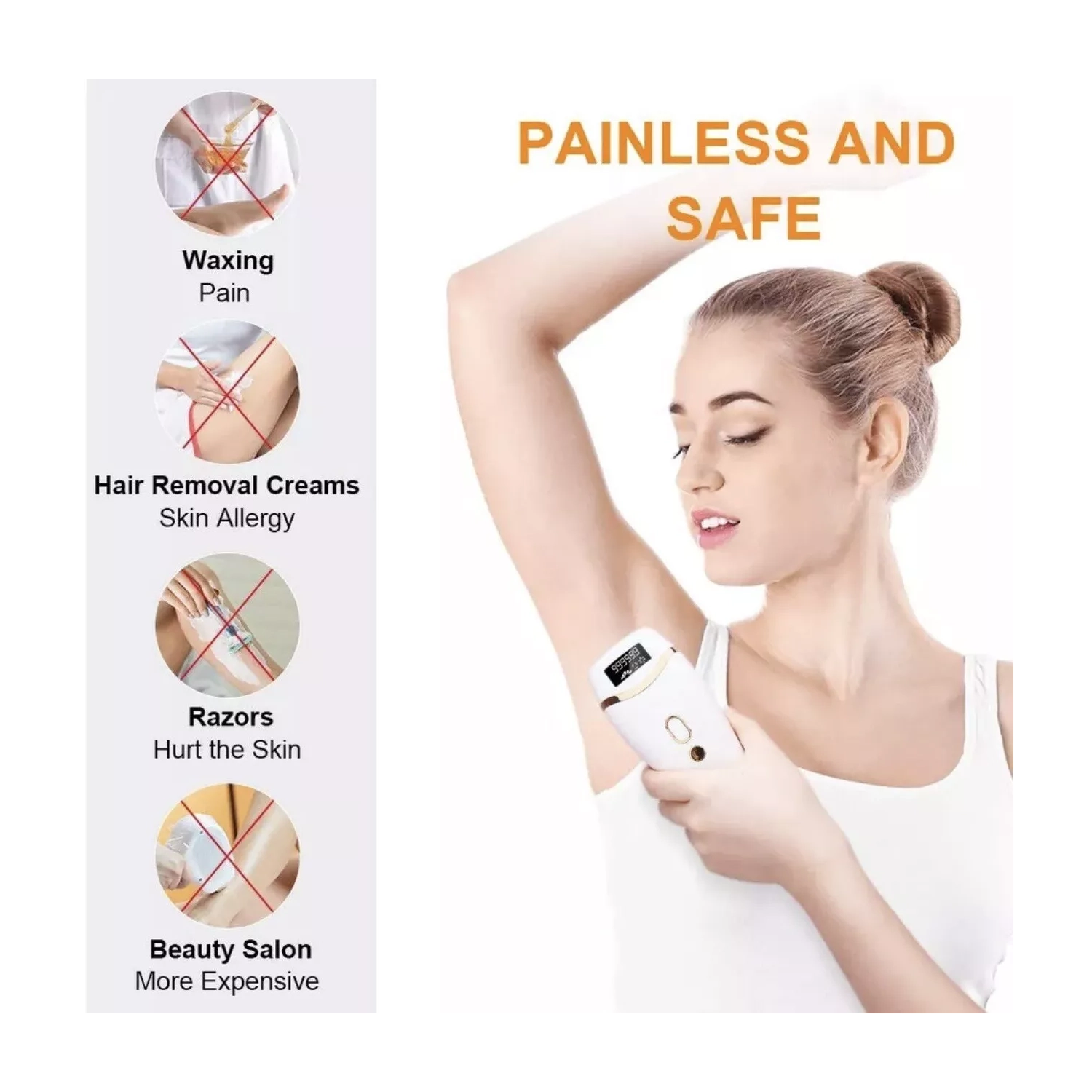 Intense pulsed light hair removal device for men and women, full body private parts shaver, photon rejuvenation hair removal device