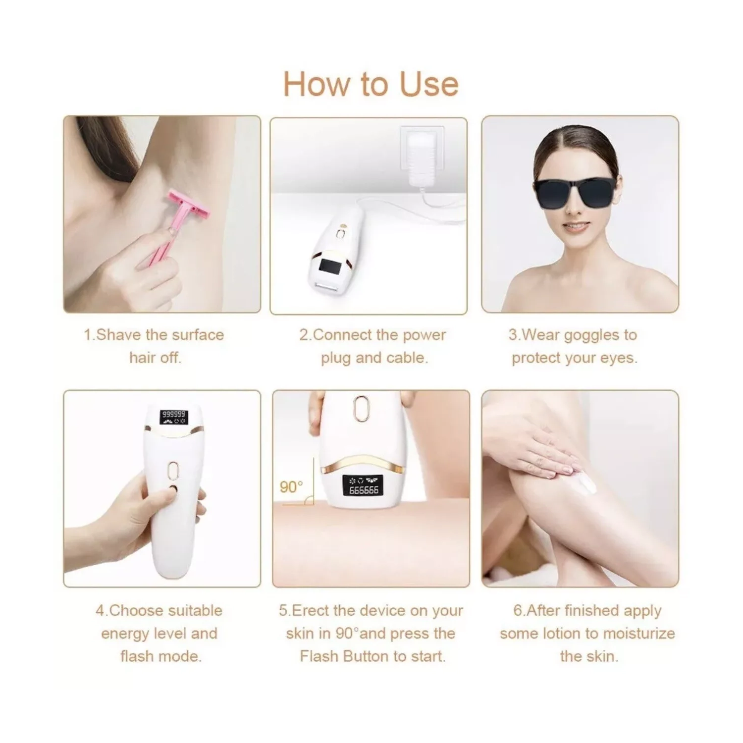 Intense pulsed light hair removal device for men and women, full body private parts shaver, photon rejuvenation hair removal device