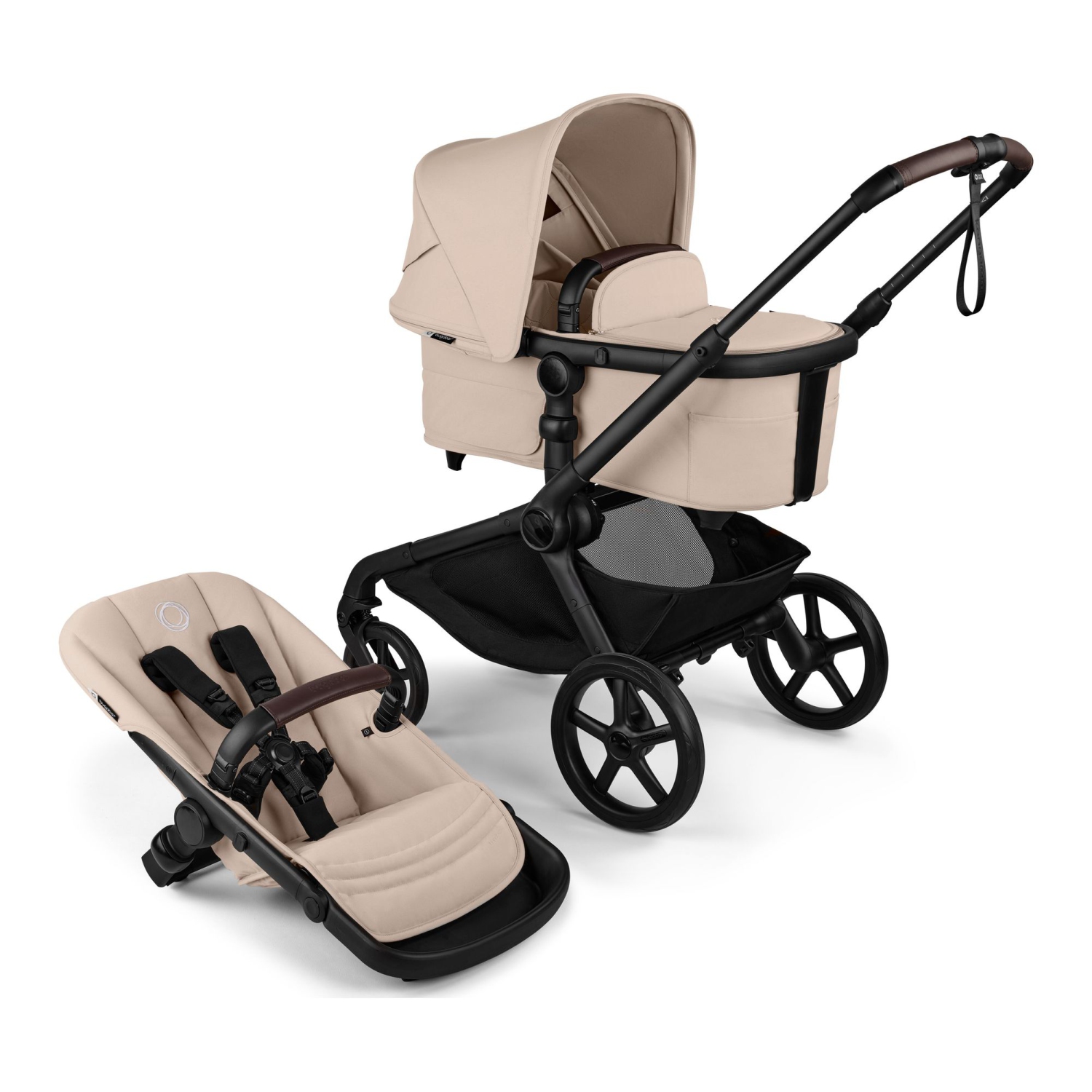 Poussette complète Kangaroo de Bugaboo - Taupe désert sur cadre noir