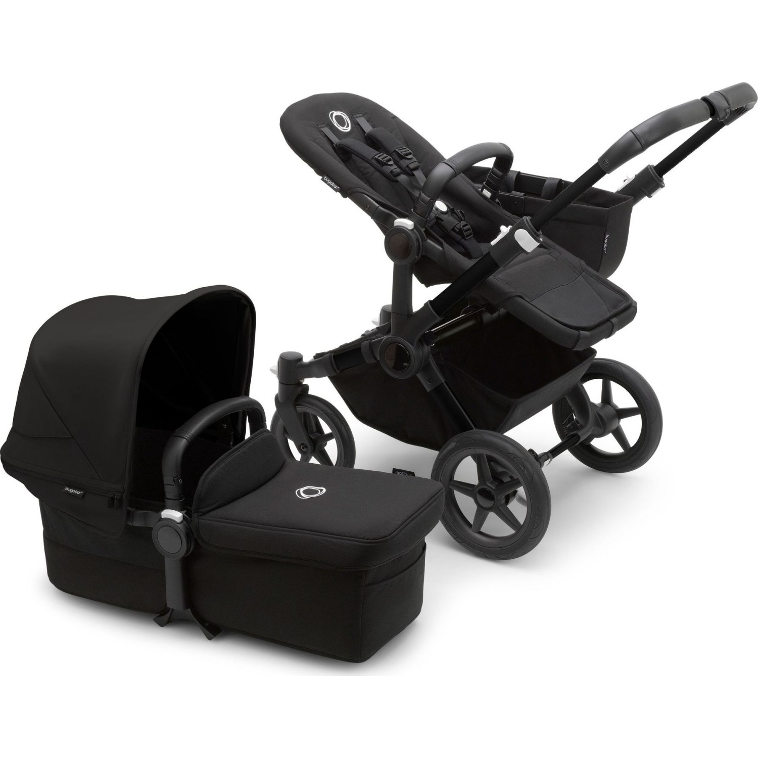 Poussette complète Donkey5 Mono de Bugaboo - Noir minuit sur cadre noir
