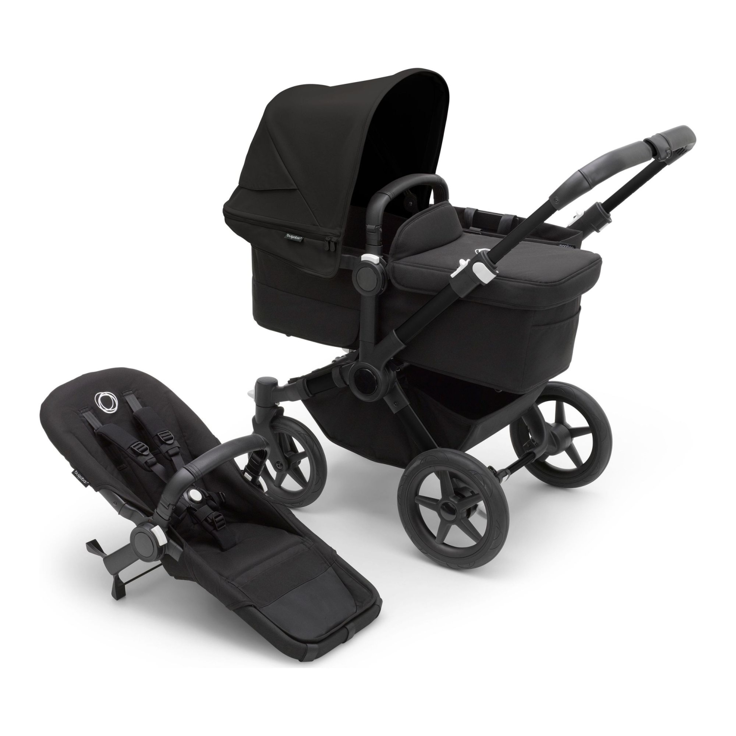 Poussette complète Donkey5 Mono de Bugaboo - Noir minuit sur cadre noir