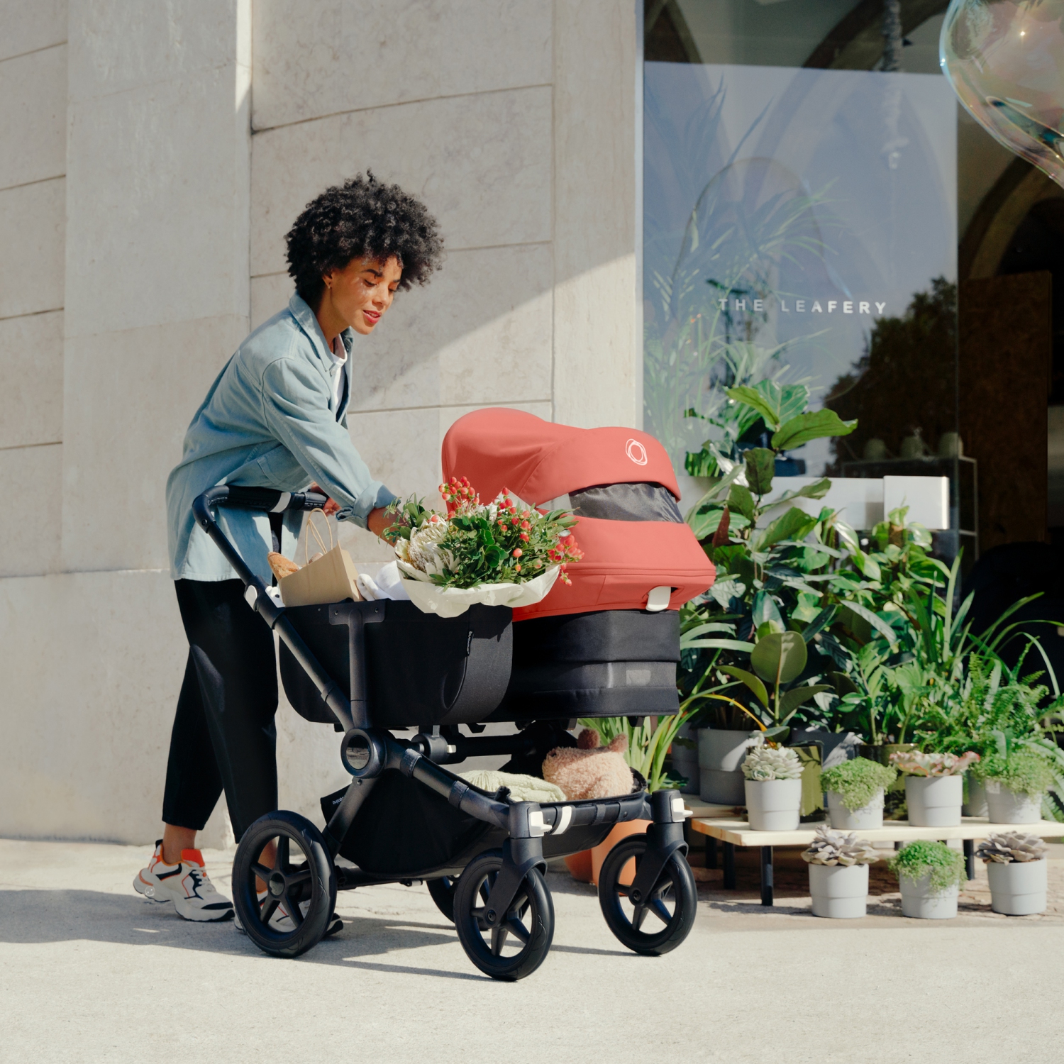 Poussette complète Donkey5 Mono de Bugaboo - Noir minuit sur cadre noir