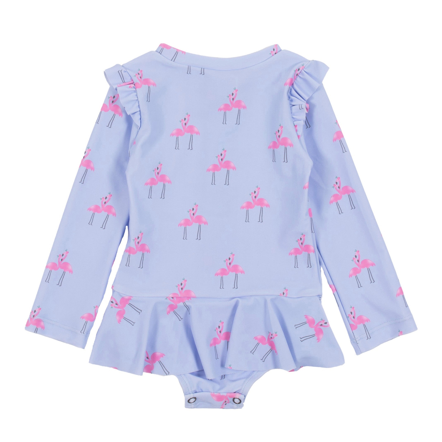 Maillot de bain une pièce Nano Rashguard pour filles - Flamingos bleu pâle (3 ans)