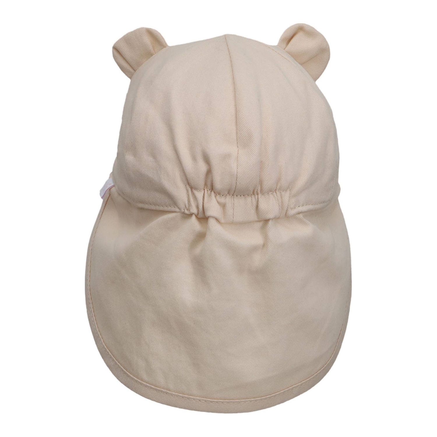 Chapeau boule en coton biologique avec rabat de CaliKids - Beige crème