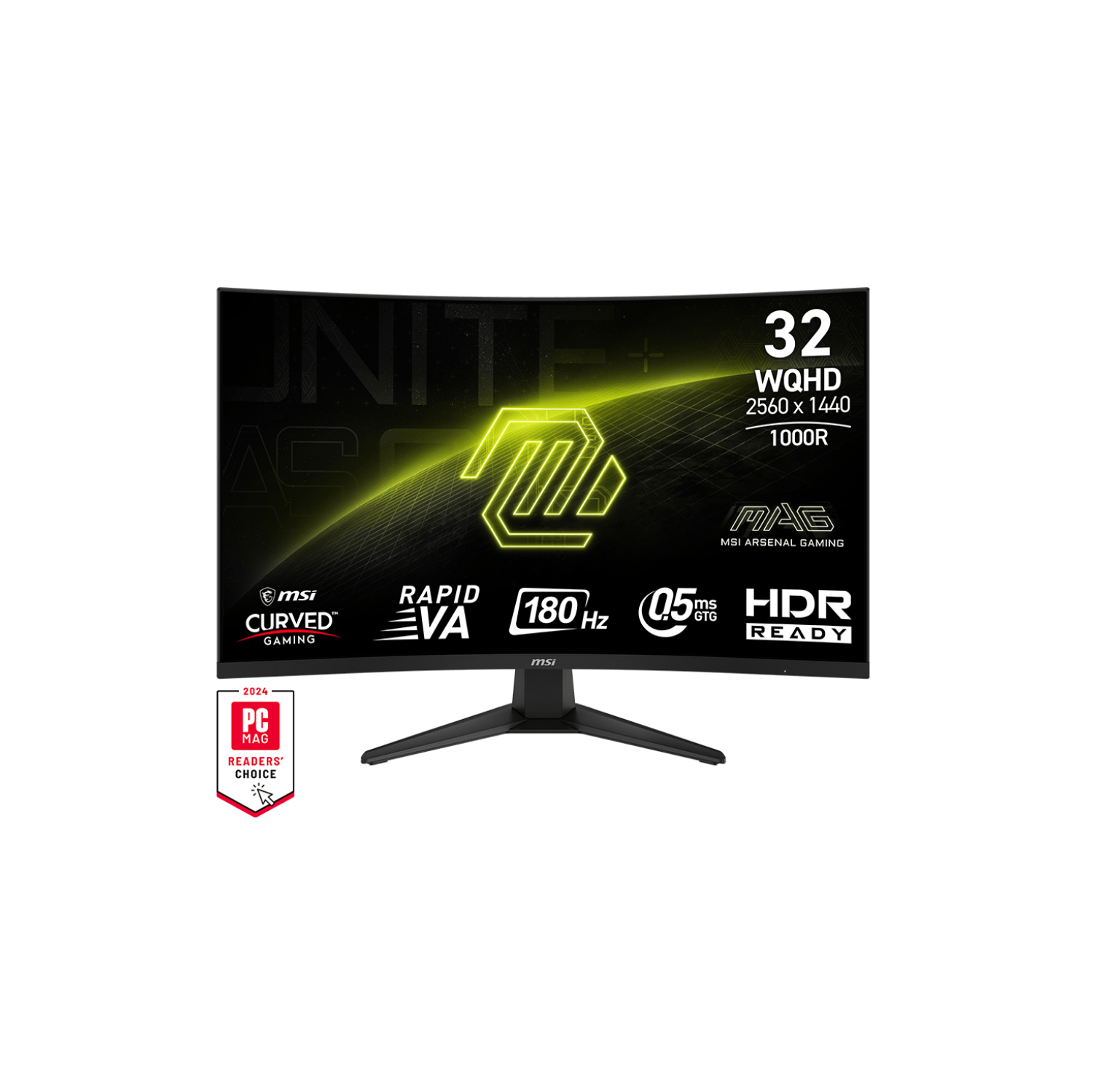 MSI 31.5" 2560 x 1440 (QHD) 180Hz 0.5ms (GTG) Curved Rapid VA Gaming Monitor Tilt adjustable (MAG 325CQF)
