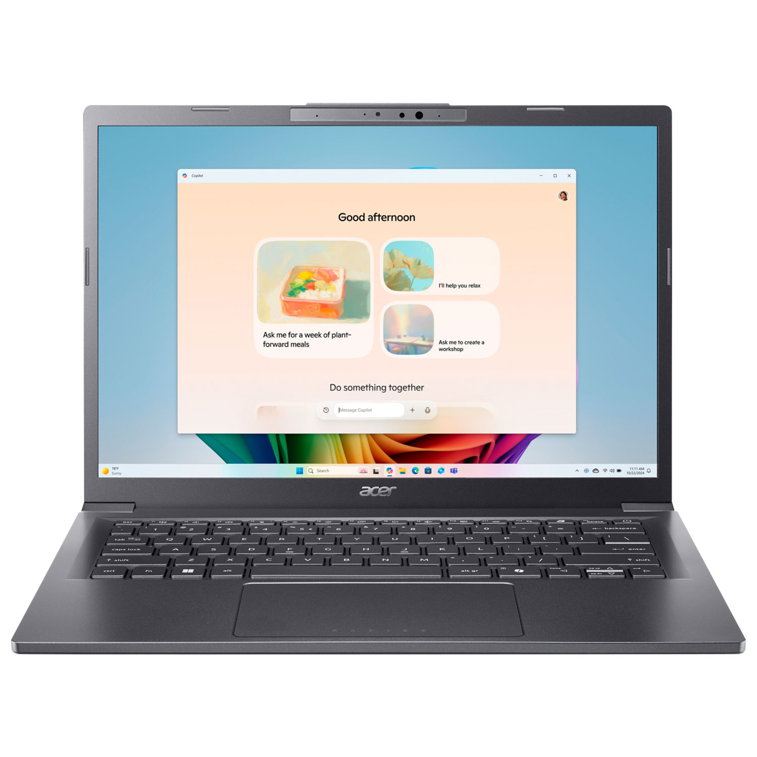 Acer Aspire 14" Copilot+ PC Laptop - Grey (Intel Core Ultra 5 226V/16GB RAM/512GB SSD/Windows 11)