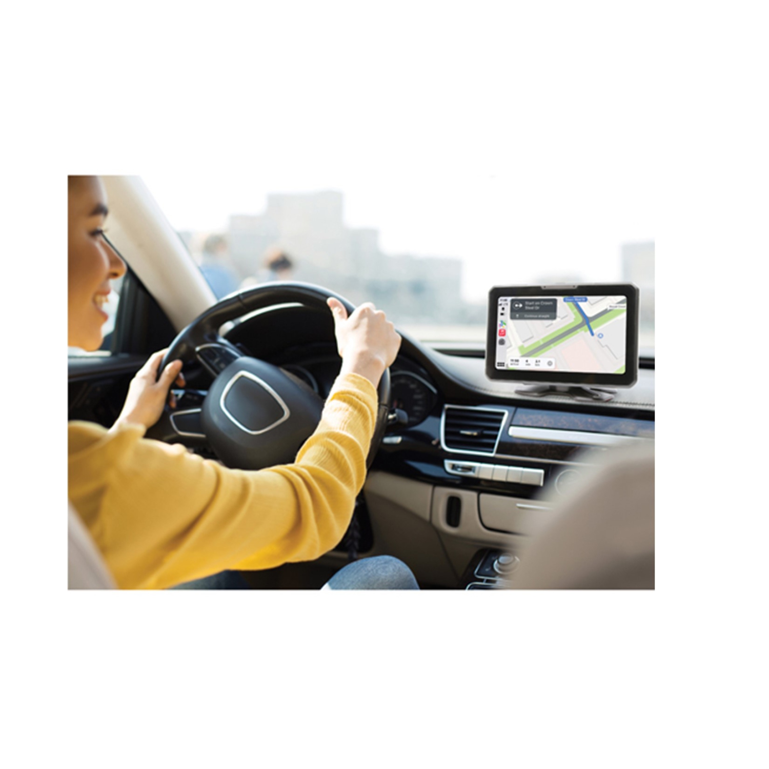 Présentoir de tableau de bord automatique Ultralink A1- ULADSA1 + Écouteurs-boutons avec fil EP-710 de Treqa Ensemble 3,5&nbsp;mm