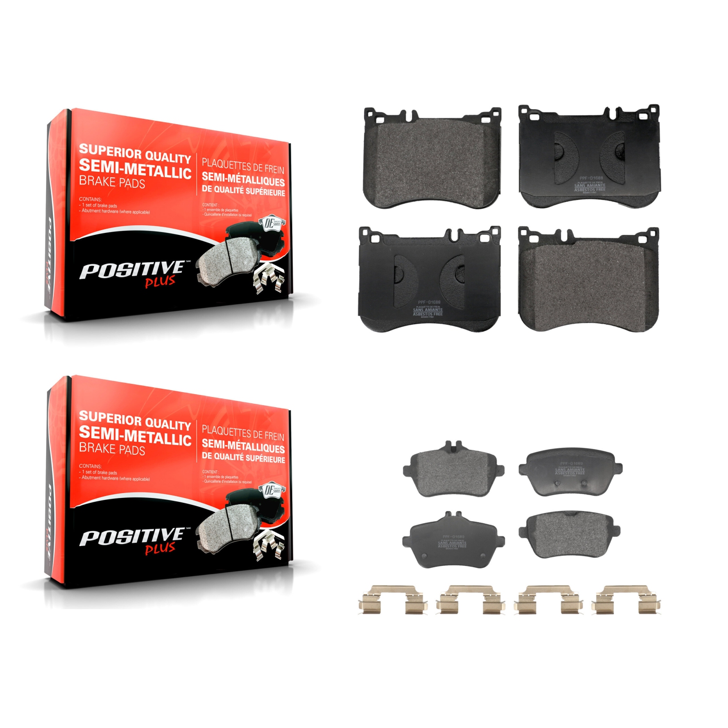 Jeu de plaquettes de frein avant semi-métalliques arrière pour Mercedes-Benz S550 S560 SL550 S450 Maybach KPF-100725