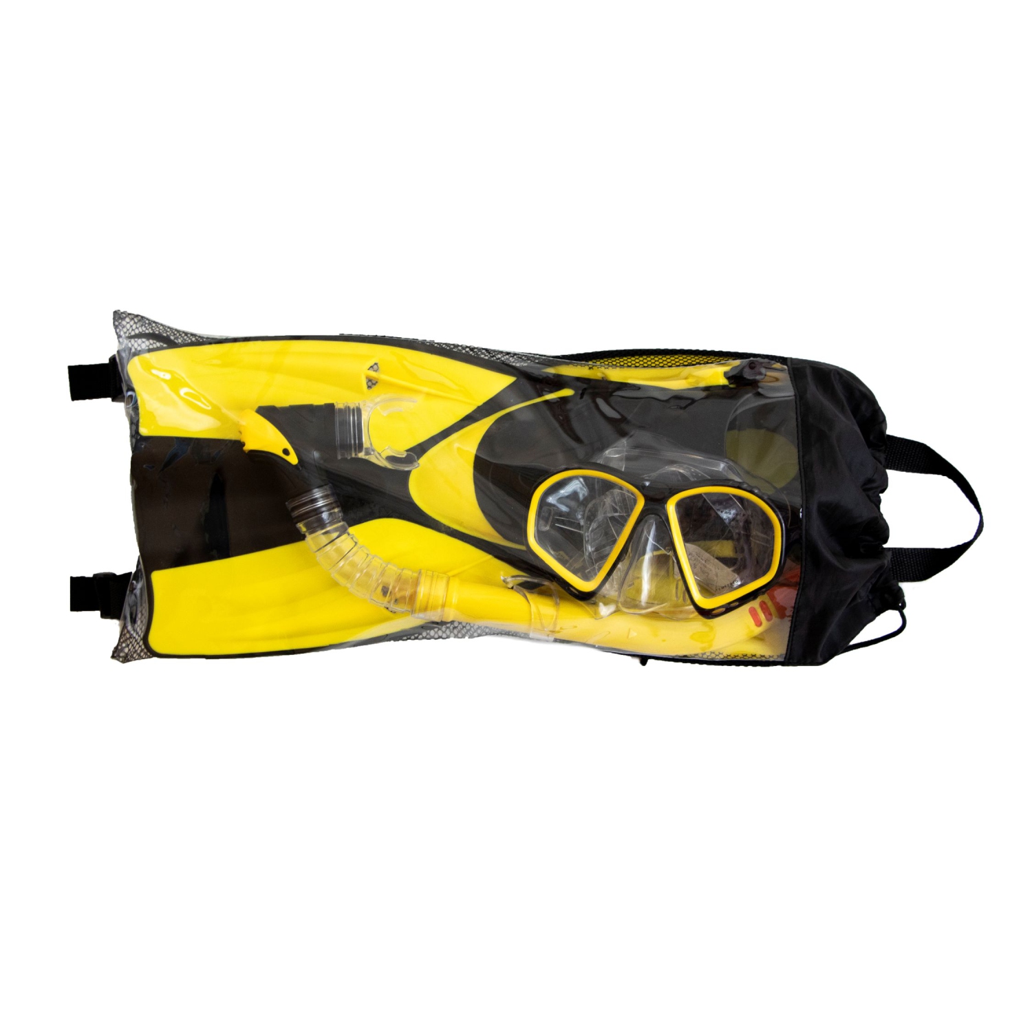 Youth and Adult Thermotech Snorkeling Set with Mesh Bag - Fin Size 6-8