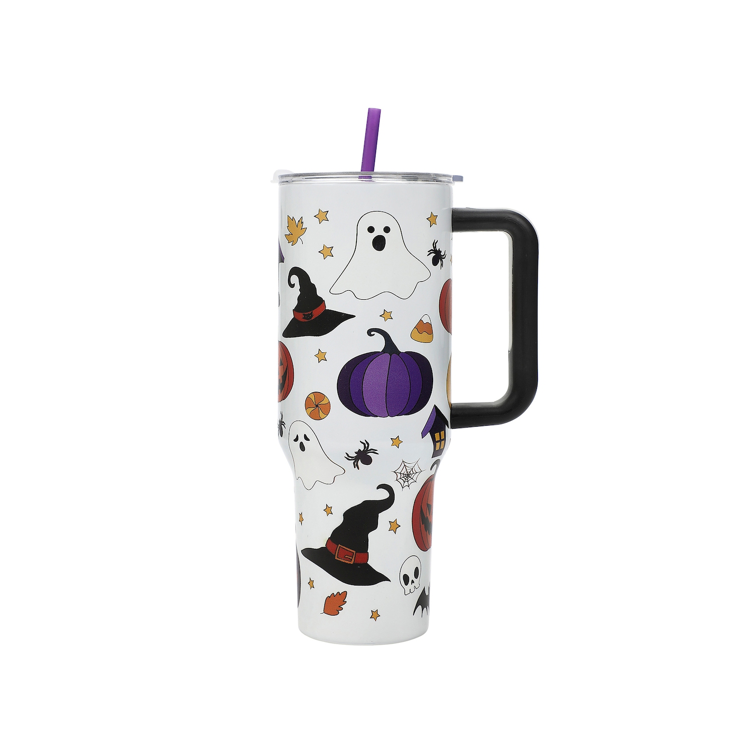 40 oz Stainless Steel Tumbler with Handle and Straw