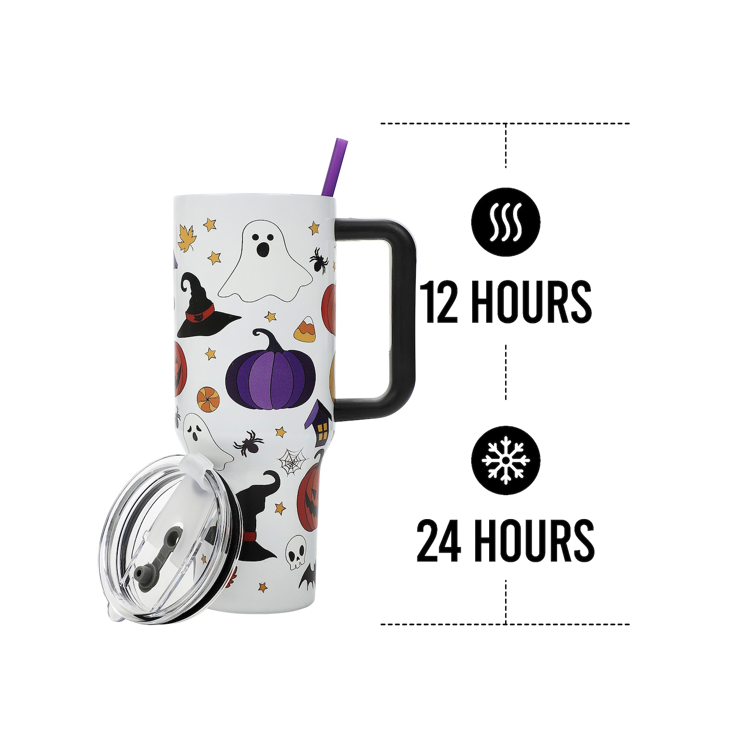 40 oz Stainless Steel Tumbler with Handle and Straw