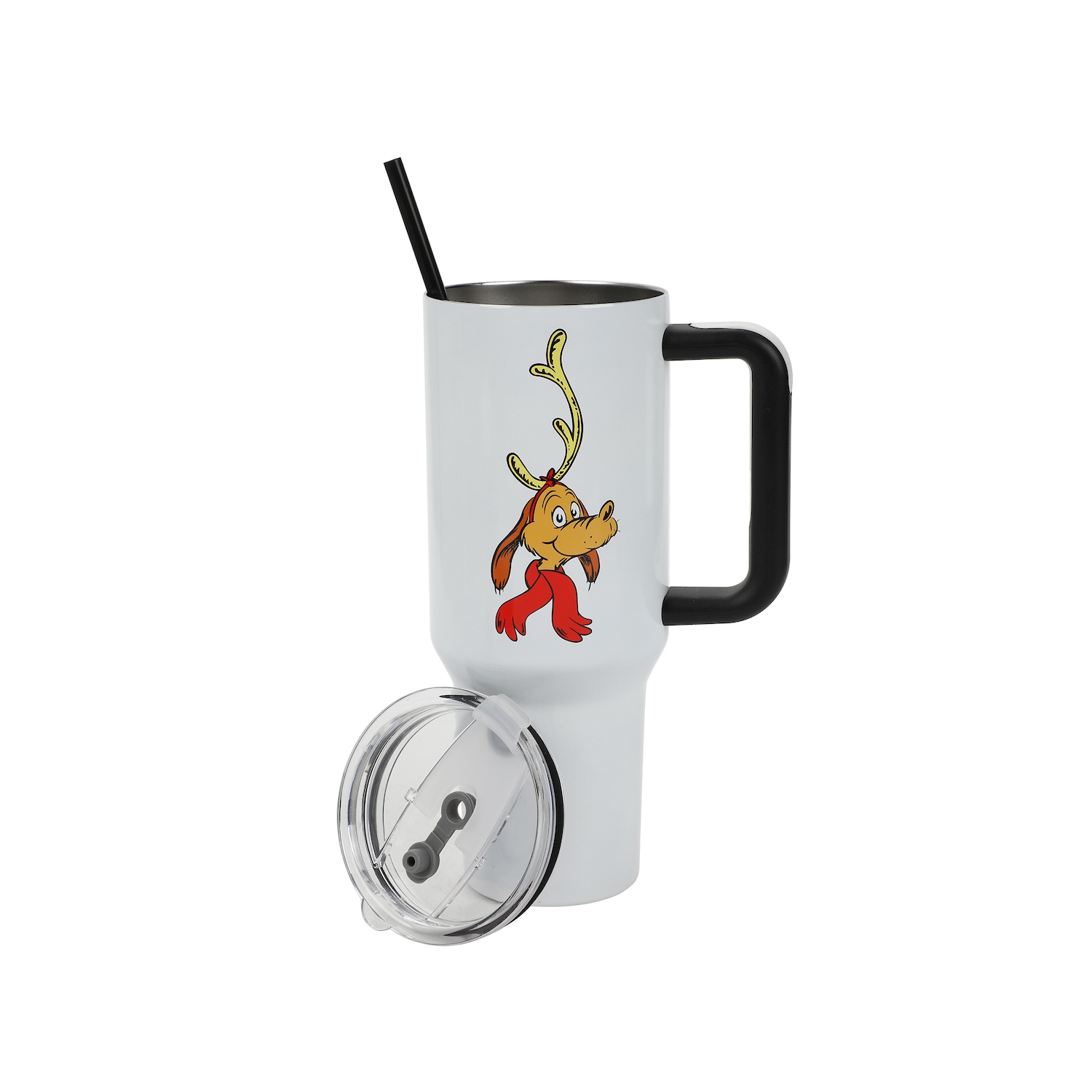 Gobelet en acier inoxydable avec poignée et paille de 40&nbsp;oz