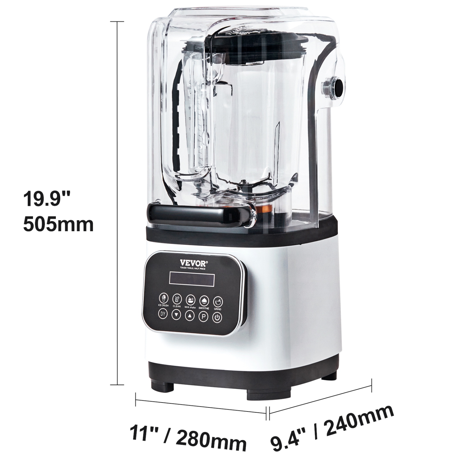 VEVOR 68 oz Blender with Shield, Countertop Blenders, Plastic Jar Blender Combo, Stainless Steel 9 Speed & 5 Functions Blender, for Shakes,