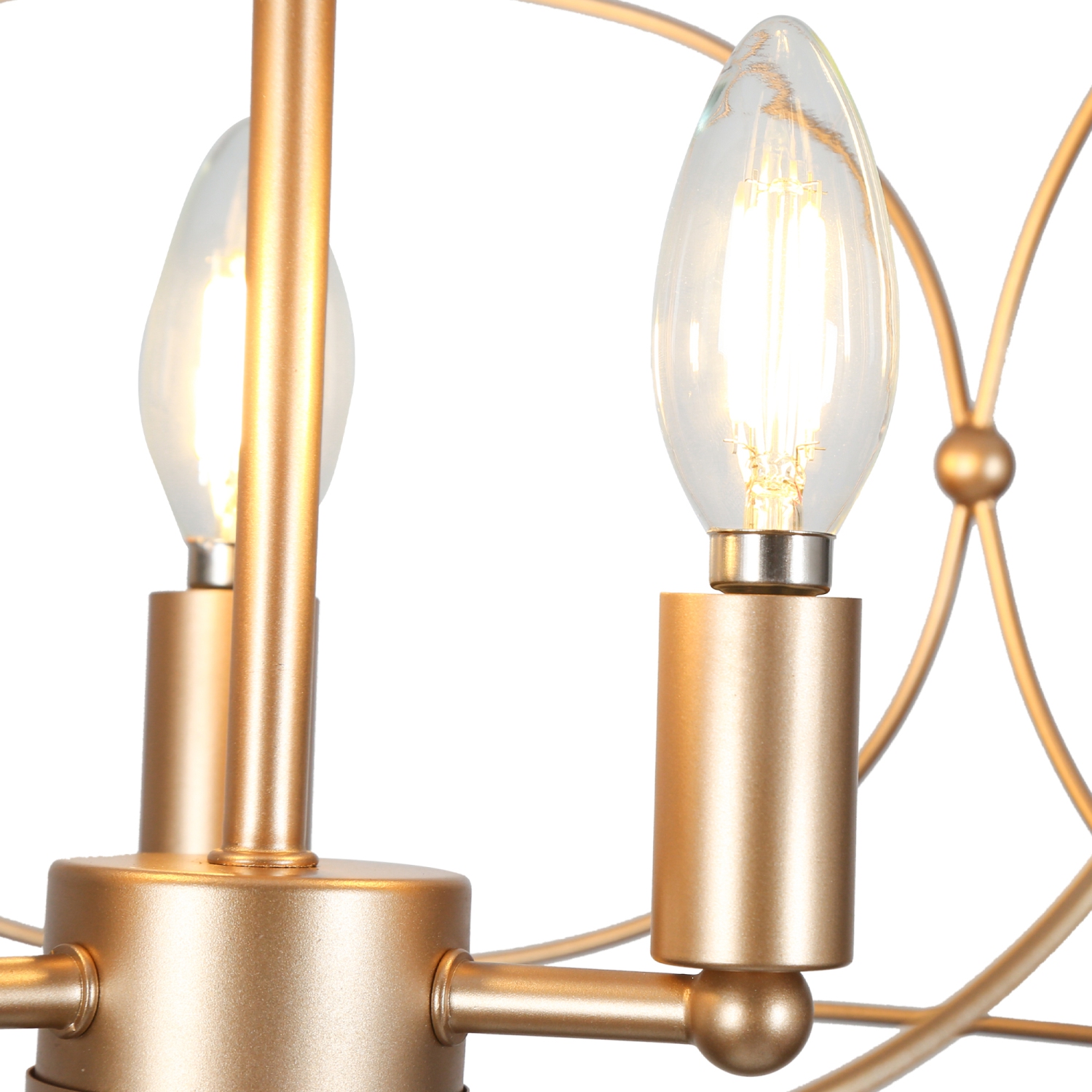 3-light gold drum semi-flush mount light