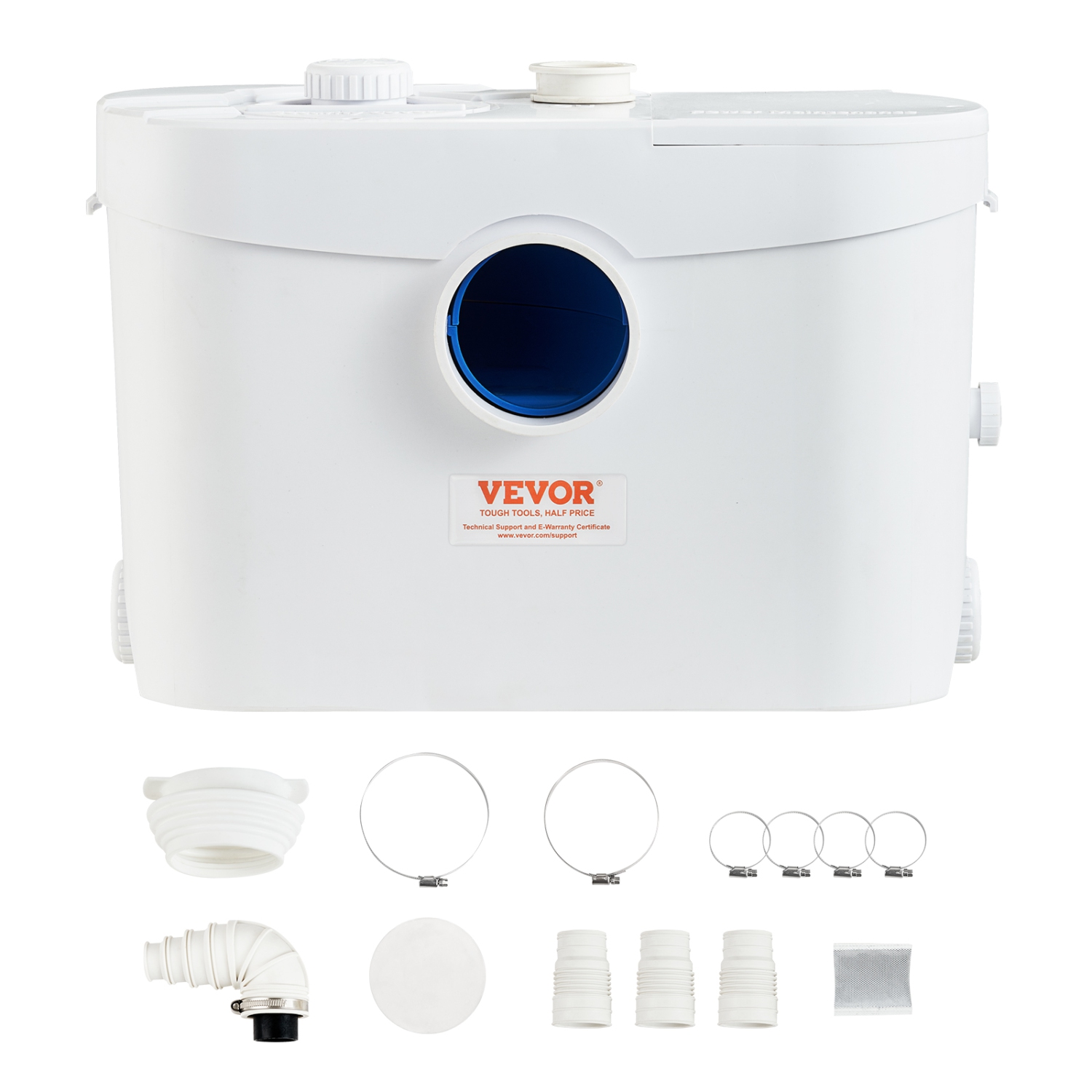 Pompe à macérateur VEVOR 700&nbsp;W, , débit 9600&nbsp;L/h, tête 32.8&nbsp;pi/10&nbsp;m, pompe de puisard d'égout de macérateur avec 3 entrées d'eau