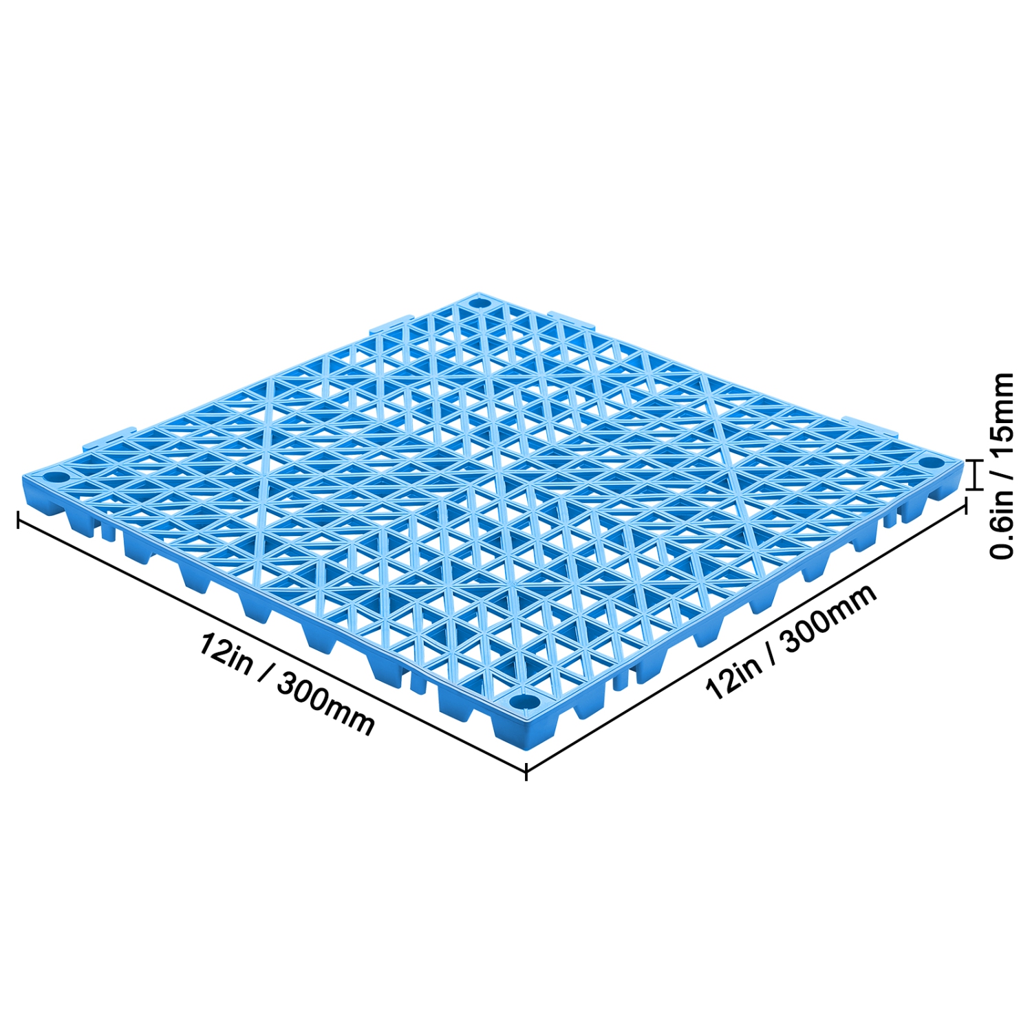VEVOR 12" x 12" ,Modular Interlocking Cushion, 50 Pack Splicing Drainage Mats, Soft PVC Interlocking Drainage Floor Tiles, Non-Slip Drainage Holes